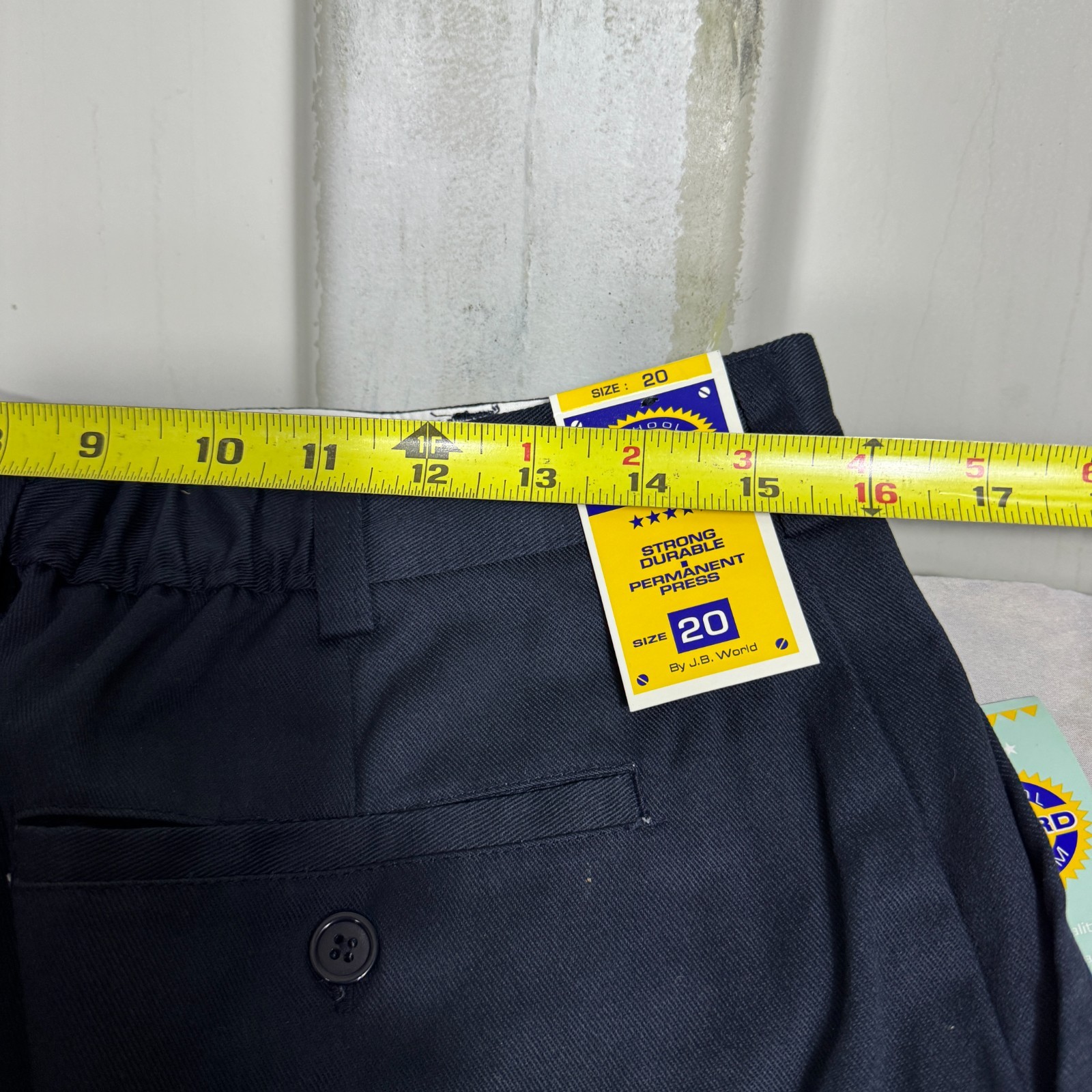 J.B. World School Award Uniform Pants Boys Blue Permanent Press Size 20 NWT
