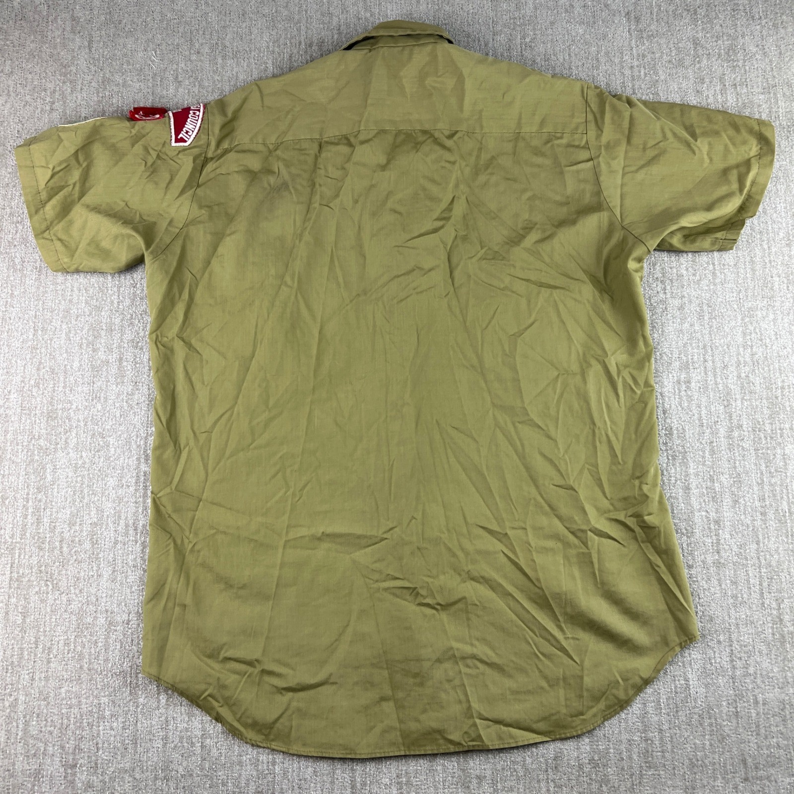 Vintage 70s Boy Scouts of America Uniform Shirt Lot of 4 Boys S Green Patches