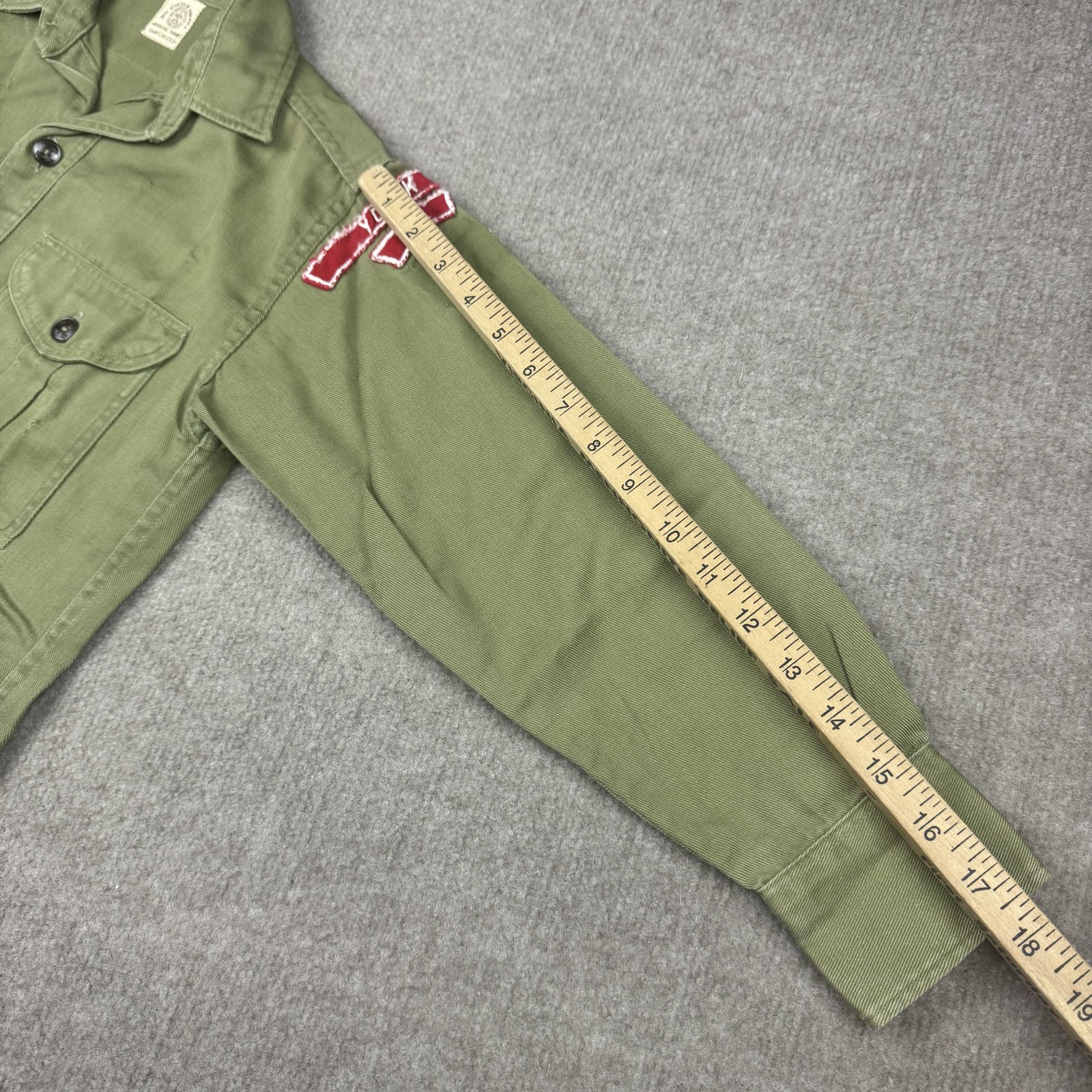 Vintage Boy Scouts of America Shirt Youth Green Sanforized Uniform BSA 50s 60s
