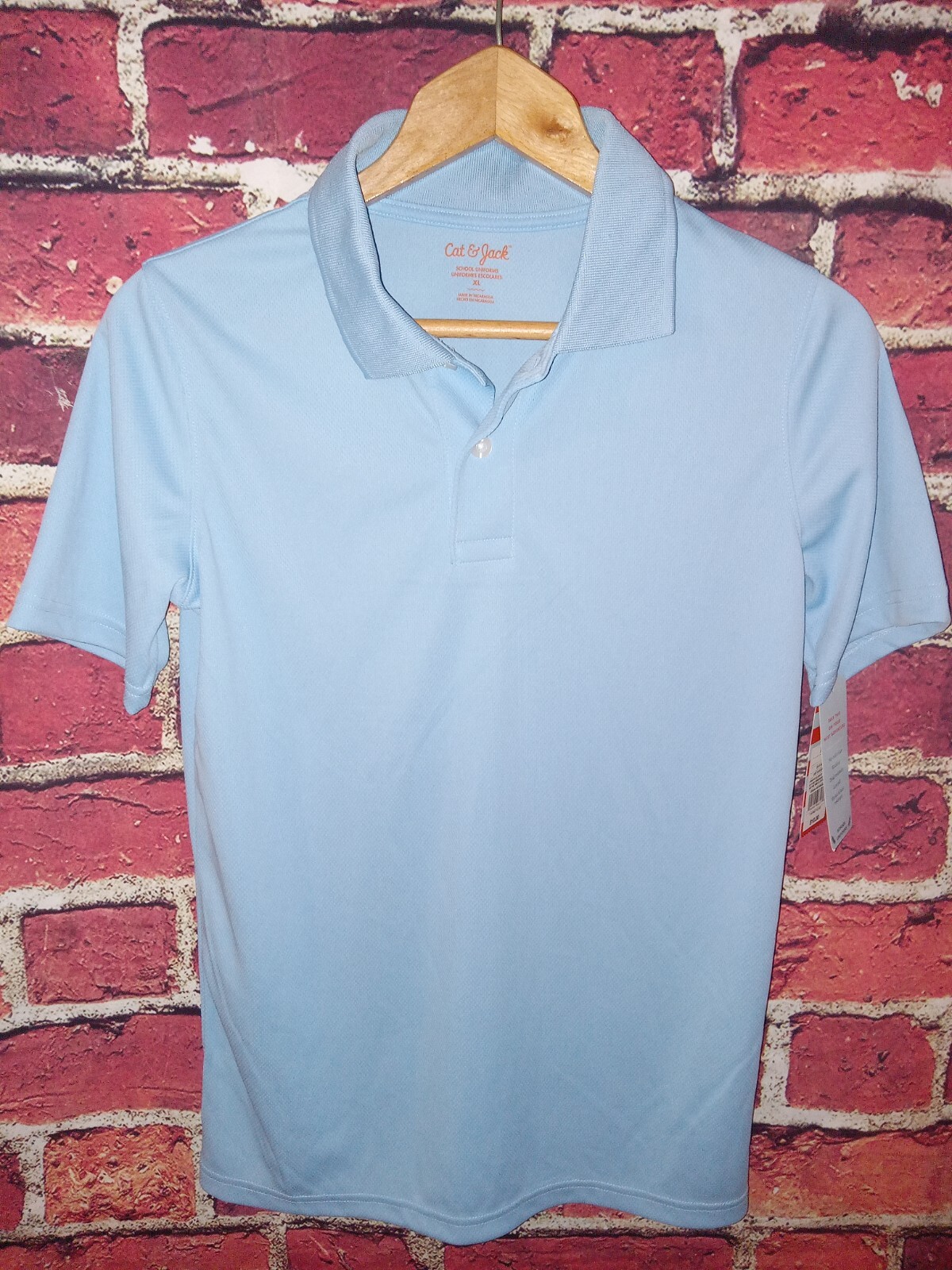 Cat & Jack Boys Size XL School Uniforms Polo Shirts New With Tags Light Blue