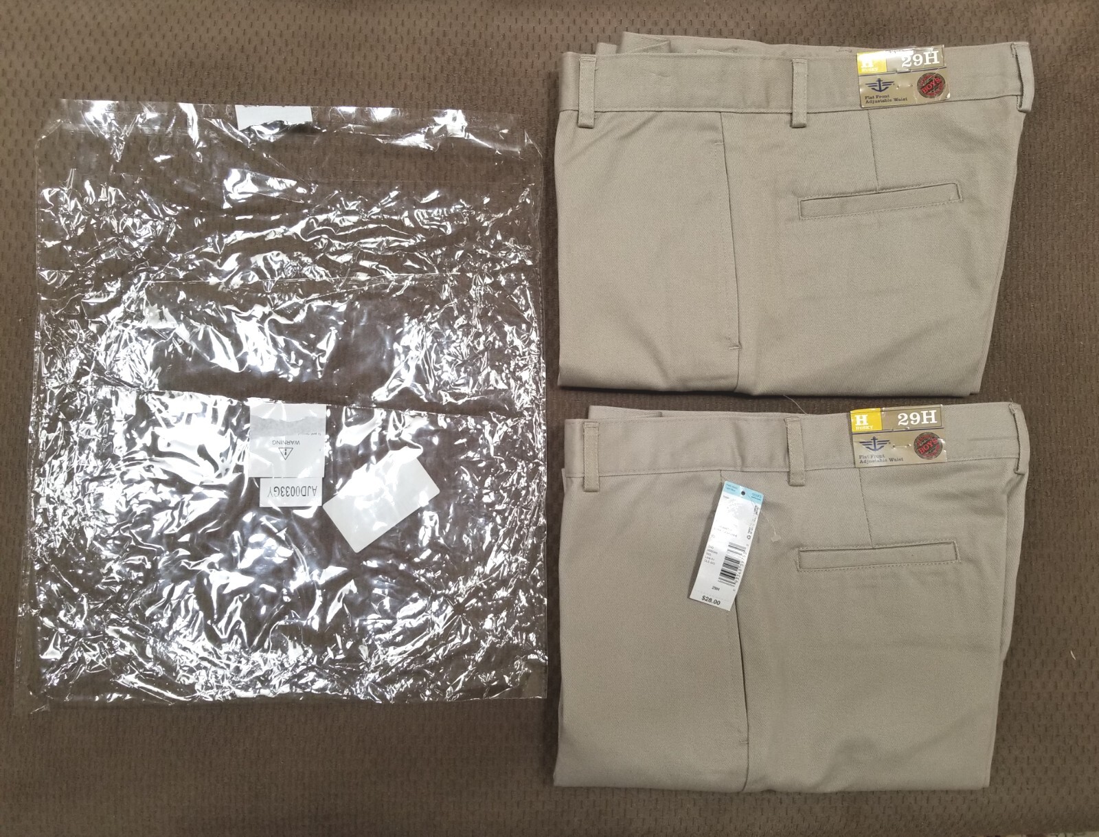 2 PAIR NEW 29H 29 HUSKY (30×10) DOCKERS School UNIFORM FLAT Front KHAKI SHORTS