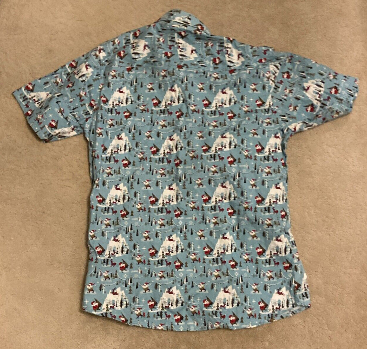 Monument 100% Cotton Boys’ Large Button-Down Christmas Shirt