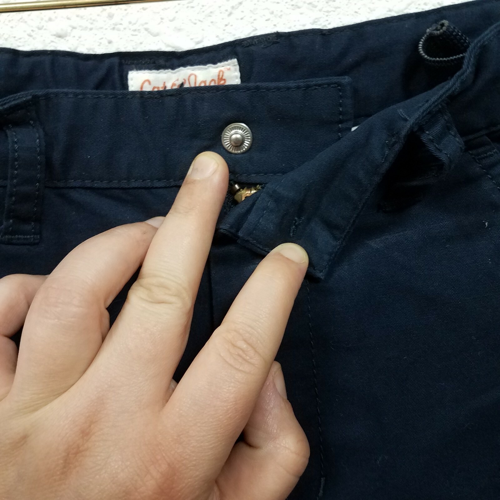 **DEFECTIVE** Cat & Jack Boys’ Flat Front Stretch Uniform Shorts, Navy, 7