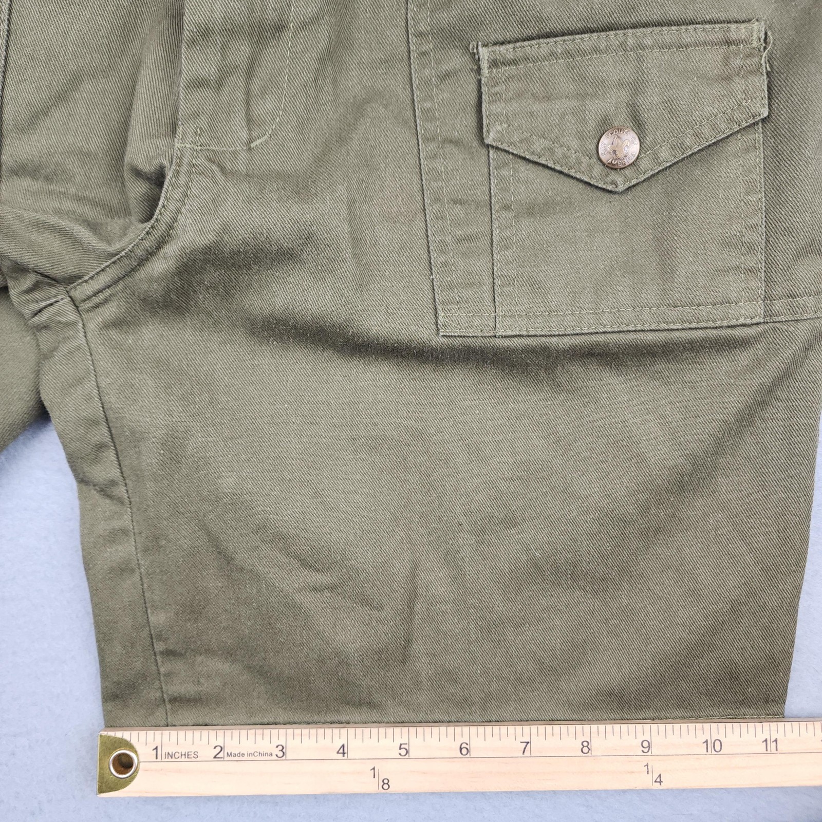Vintage Boy Scouts America Shorts Boys 18 Green Uniform Cargo Pockets Official