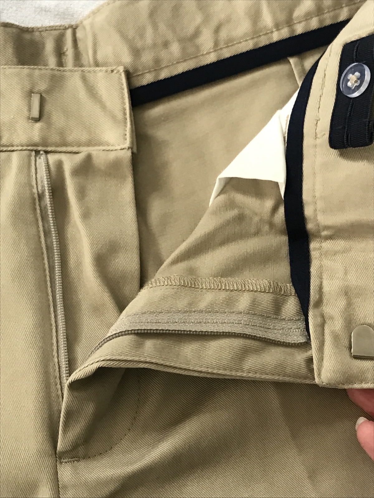 French Toast Uniform Khaki Navy Boys Flat Front Short Size 16 Husky Adjustable