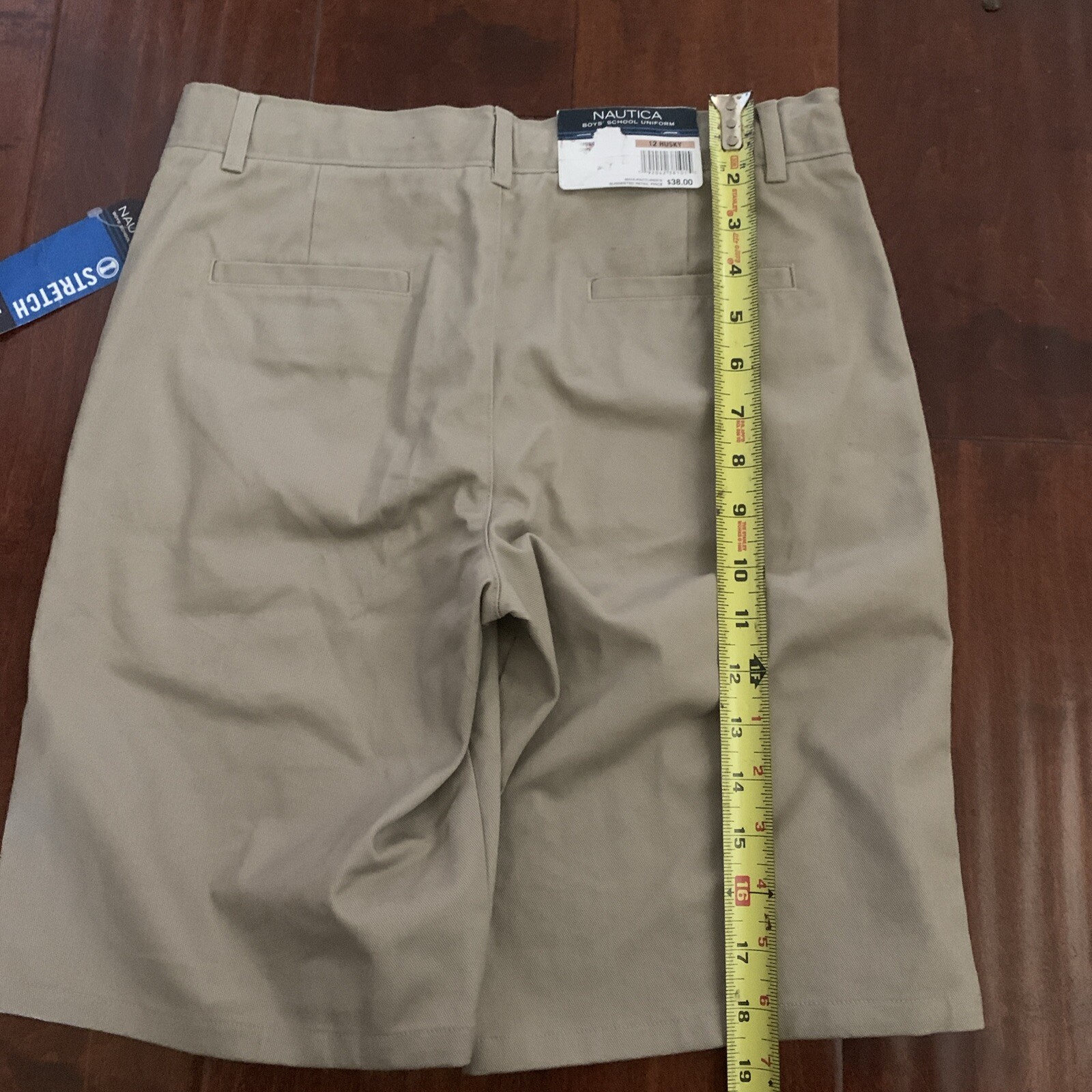 Nautica Boys’ School Uniform Performance Short Khaki Size 12 Husky