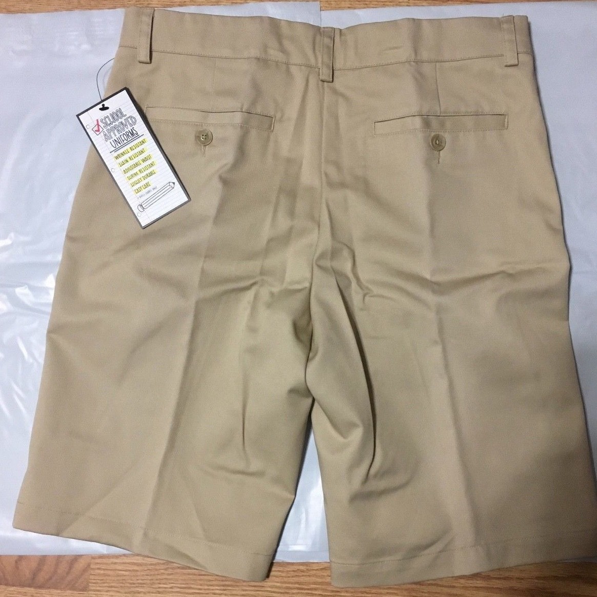 Slazenger School Uniform Boys Shorts, Stain Resistant Khaki, Size L,YBU401