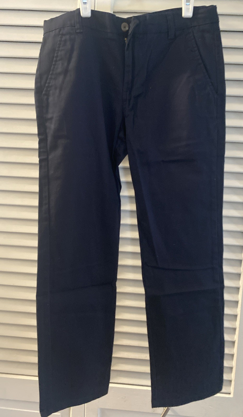 IZOD Boys Uniform Navy Dress Chino Pants Flat Front Adjustable Waist. Sz 14
