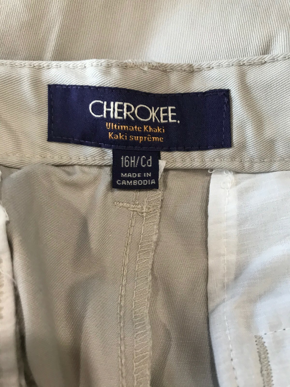 2-New Boys Cherokee Uniform Pants Size 16 Husky Adjustable Waist Oyster Color