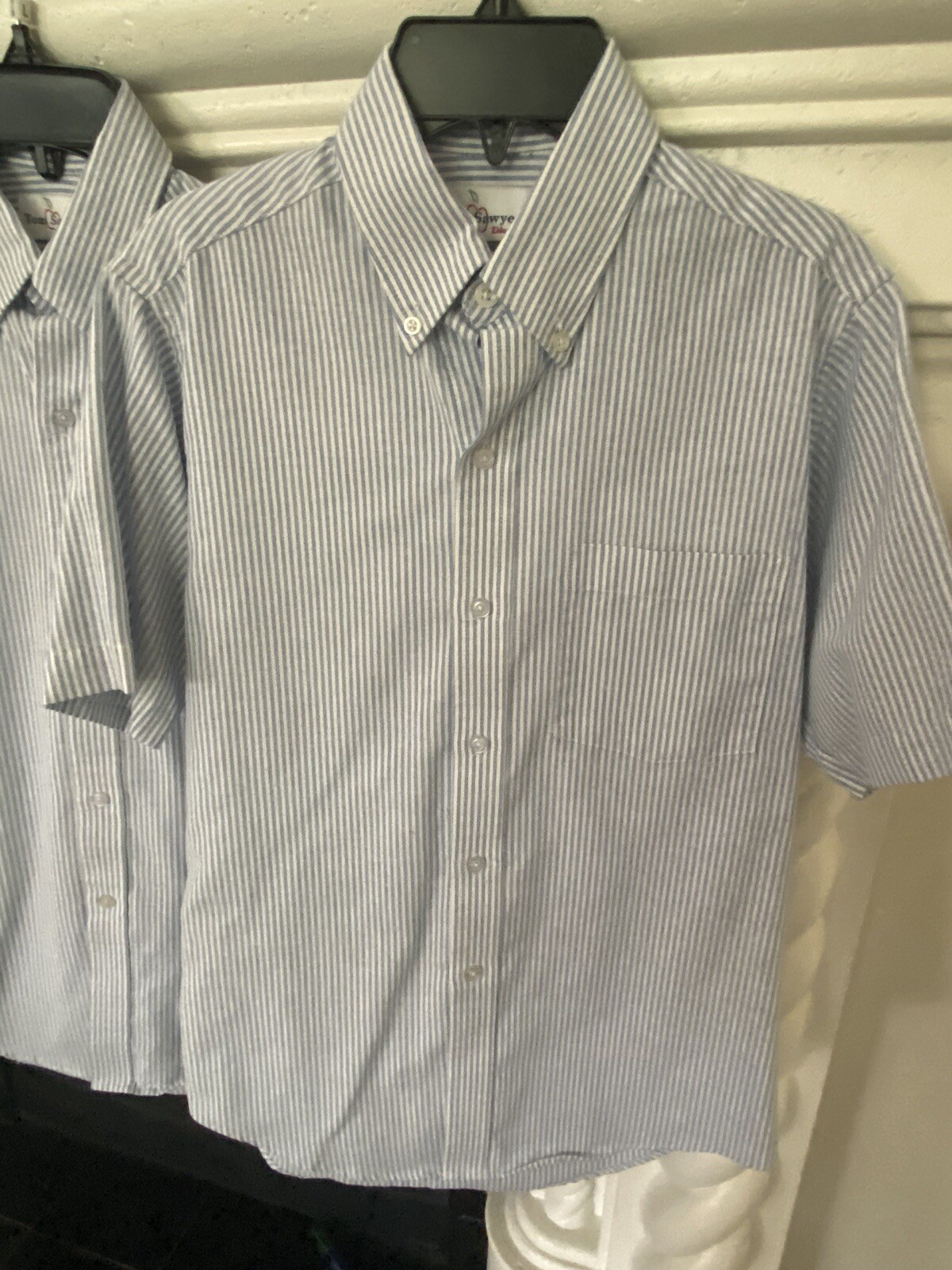 Boys Oxford stripe buttom dowm elderwear uniform shirts size 16 lot of 6