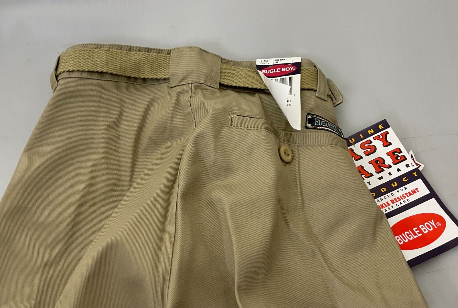 Bugle Boy Khaki Pants Boys Pants Prep School Uniform w/ Belt Sizes: 8 – 20