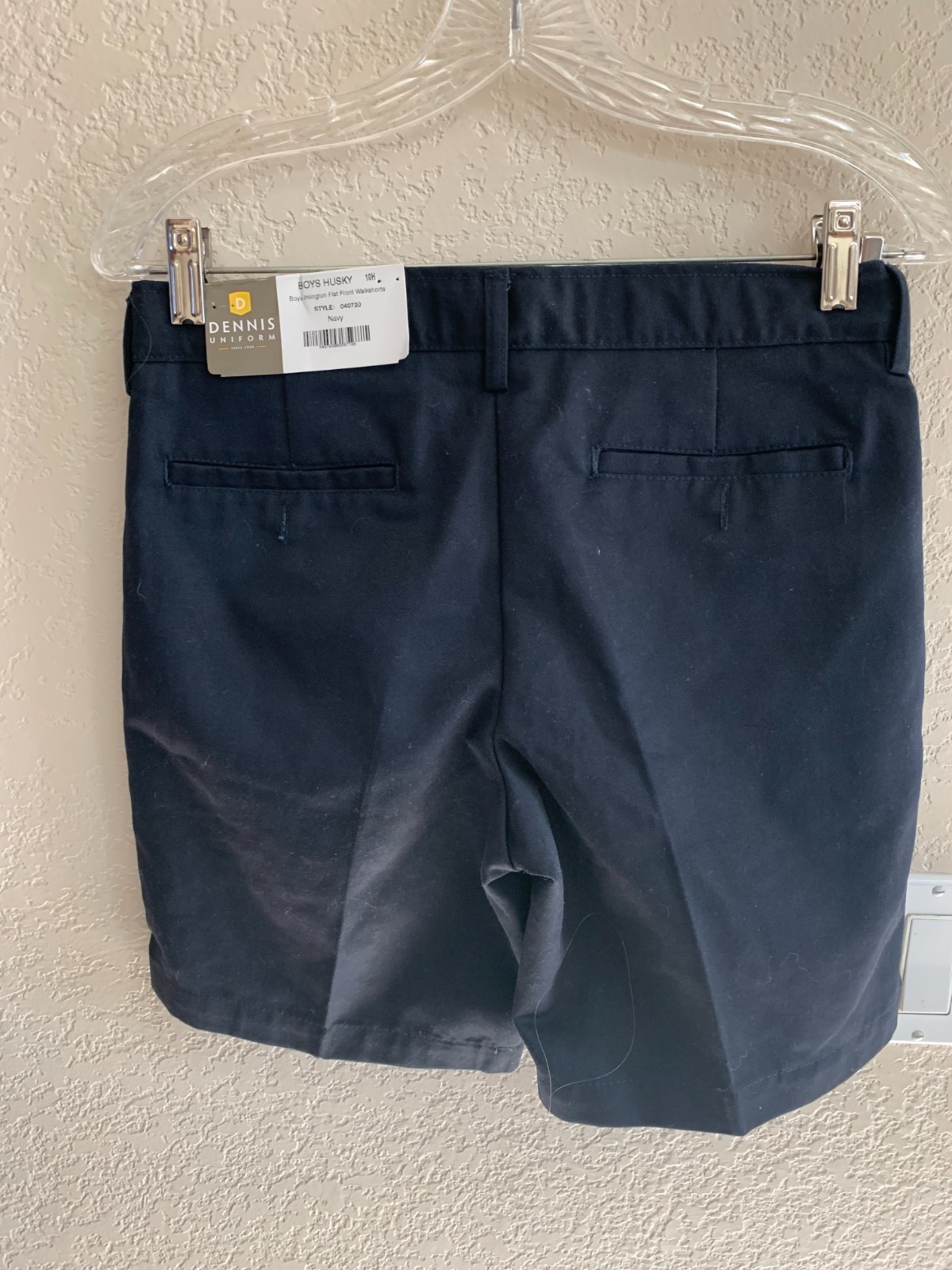 Dennis Uniform Boys Irvington Flat Front Walkshorts Navy Size 10H NWT