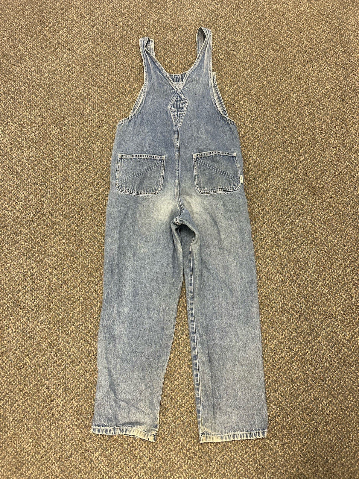 Vintage LL Bean Blue Denim Bib Overalls Youth Size Medium 100% Cotton Utility