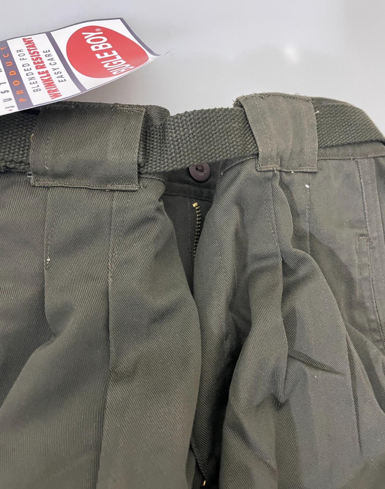 Bugle Boy Gray Pants Boys Pants Prep School Uniform w/ Belt Sizes: 8 – 20
