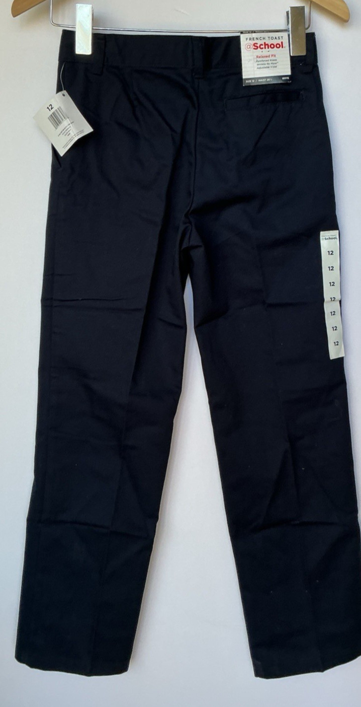 French Toast Boy’s Pants Navy Blue Size 12 School Uniform Relaxed Fit Twill NEW