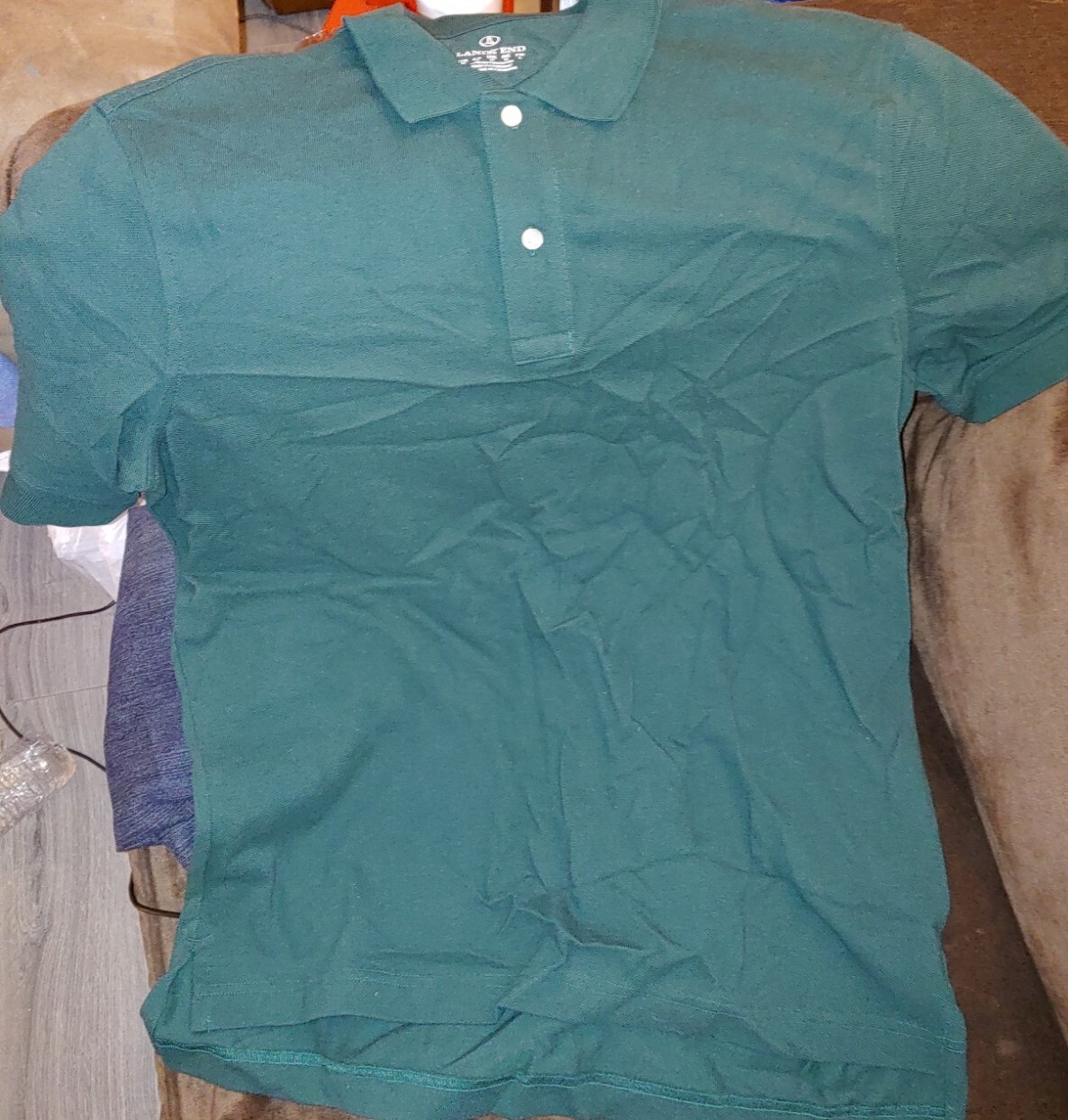 Lands’ End boy’s Short Slv Evergreen Mesh Polo Shirt M Nwot 10-12yrs 134-152cm#7