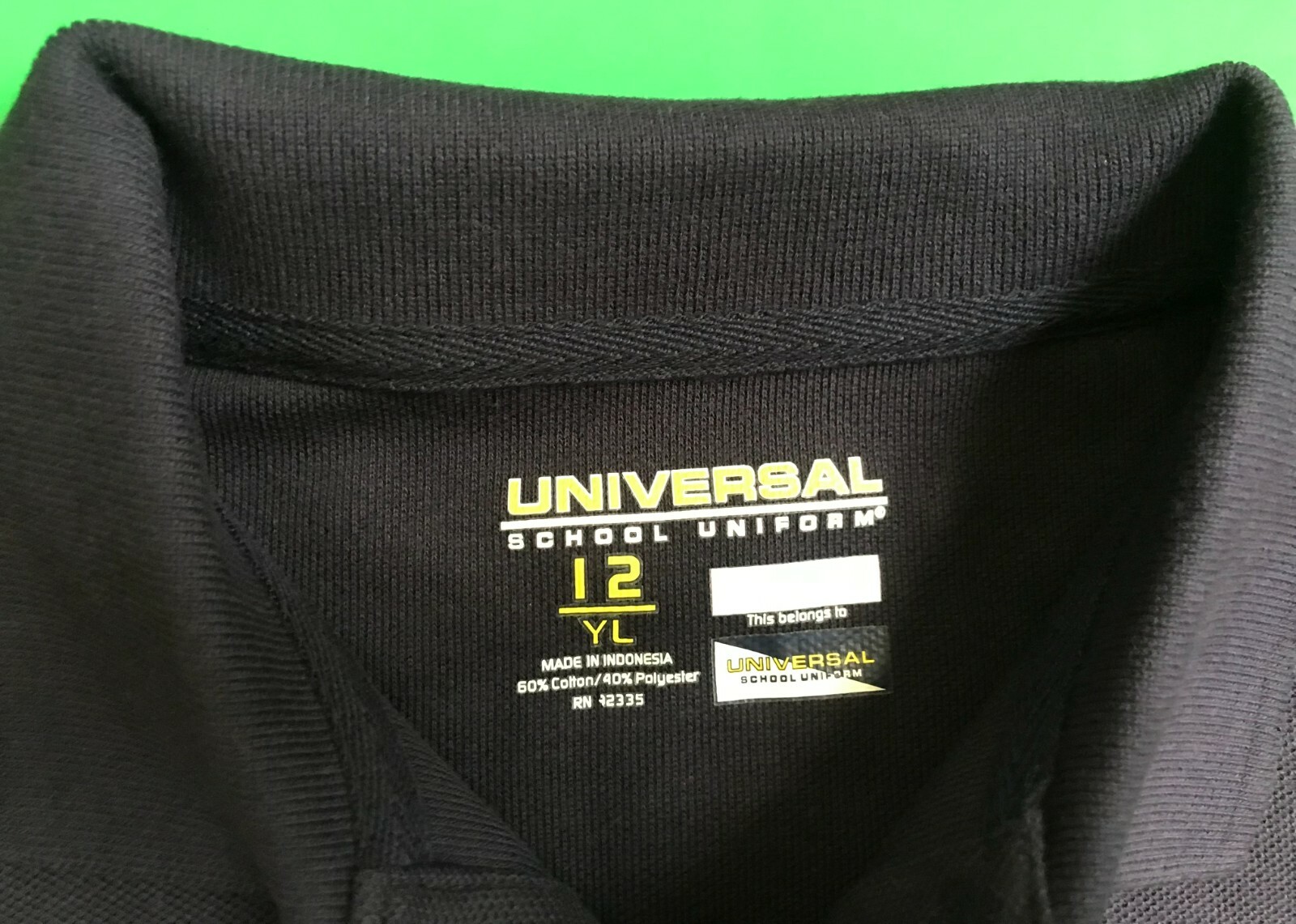 UNIVERSAL SCHOOL BOYS DARK BLUE POLO SHIRT SIZE #12 YL – A9/15