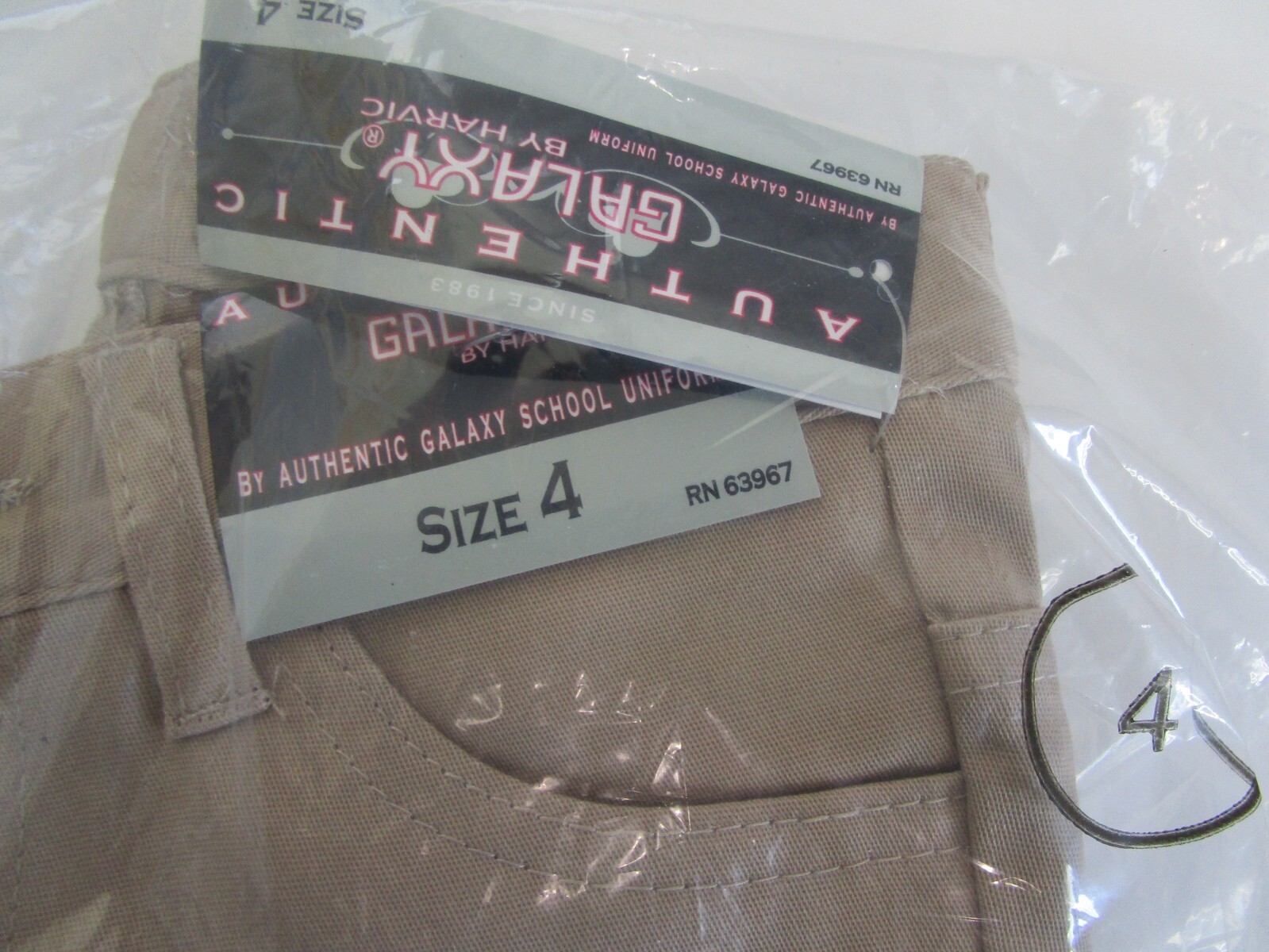 Authentic Galaxy size 5 School Uniform Short Boy’s/Girls Stretch Tan NWT
