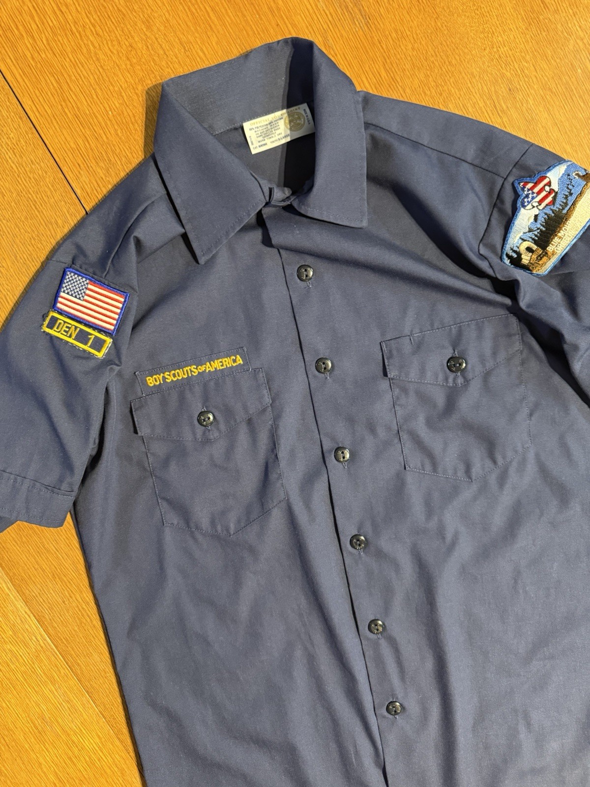 Venturing Cub Scout Shirt Youth XL Blue Short Sleeve Uniform, Patches USA