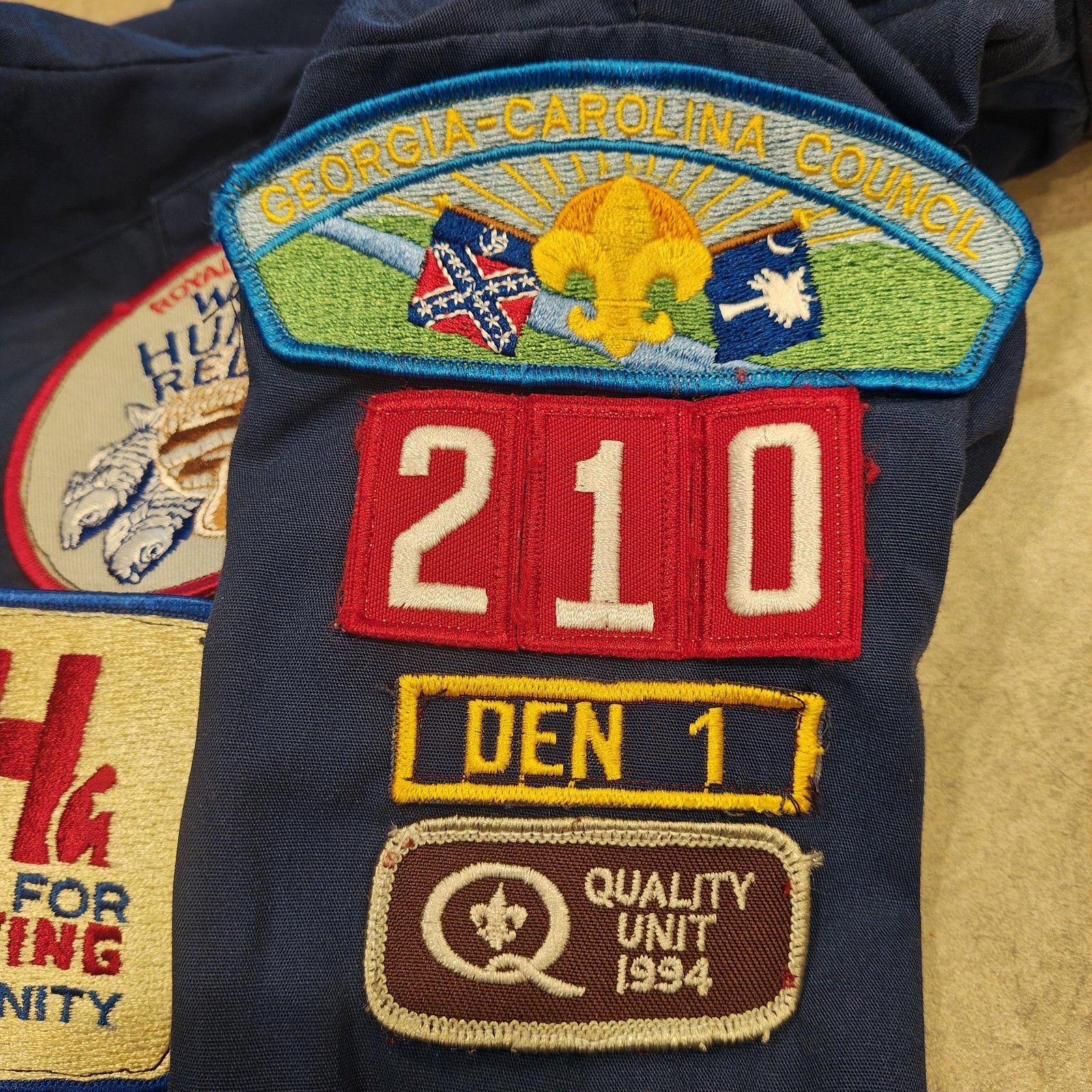 VTG Boy Scouts Of America Uniform Shirt Youth Medium 10-12 Blue Patches 1994