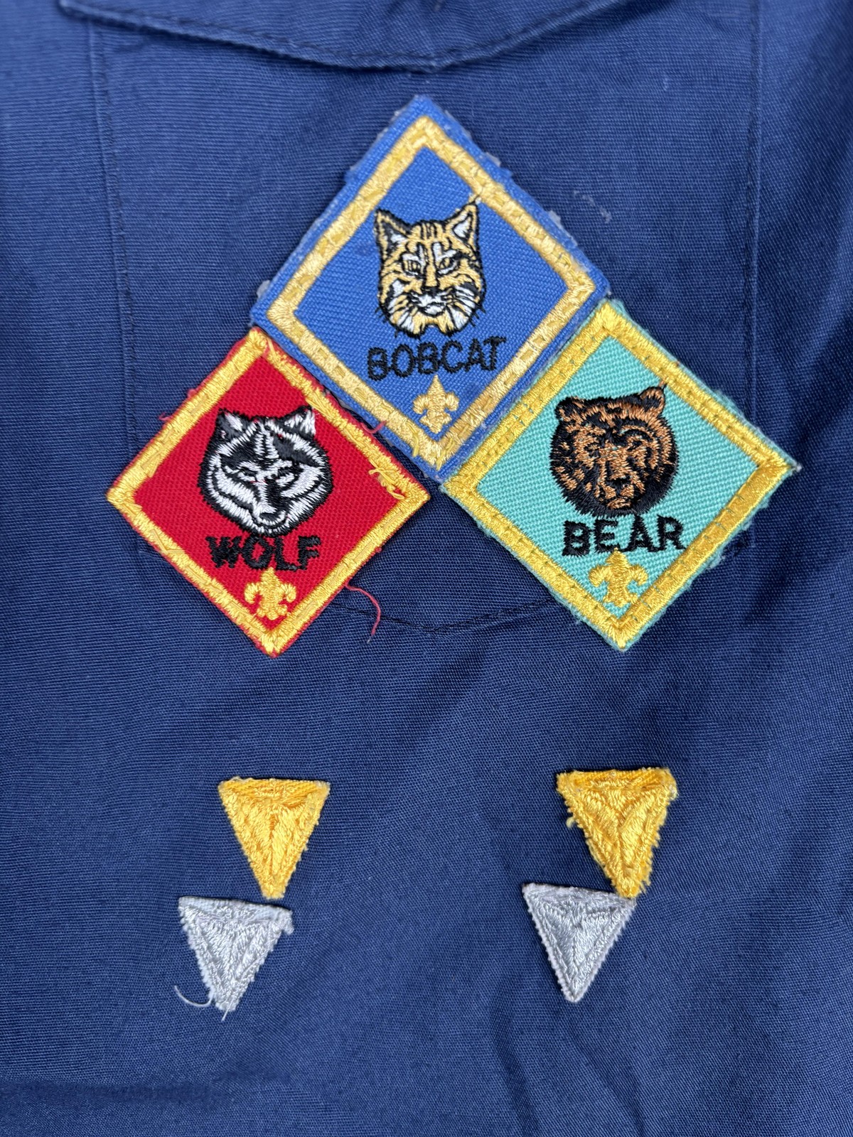 Boy Scouts Of America Shirt Boys 10-12 Blue Official Cub Scout Uniform Patches