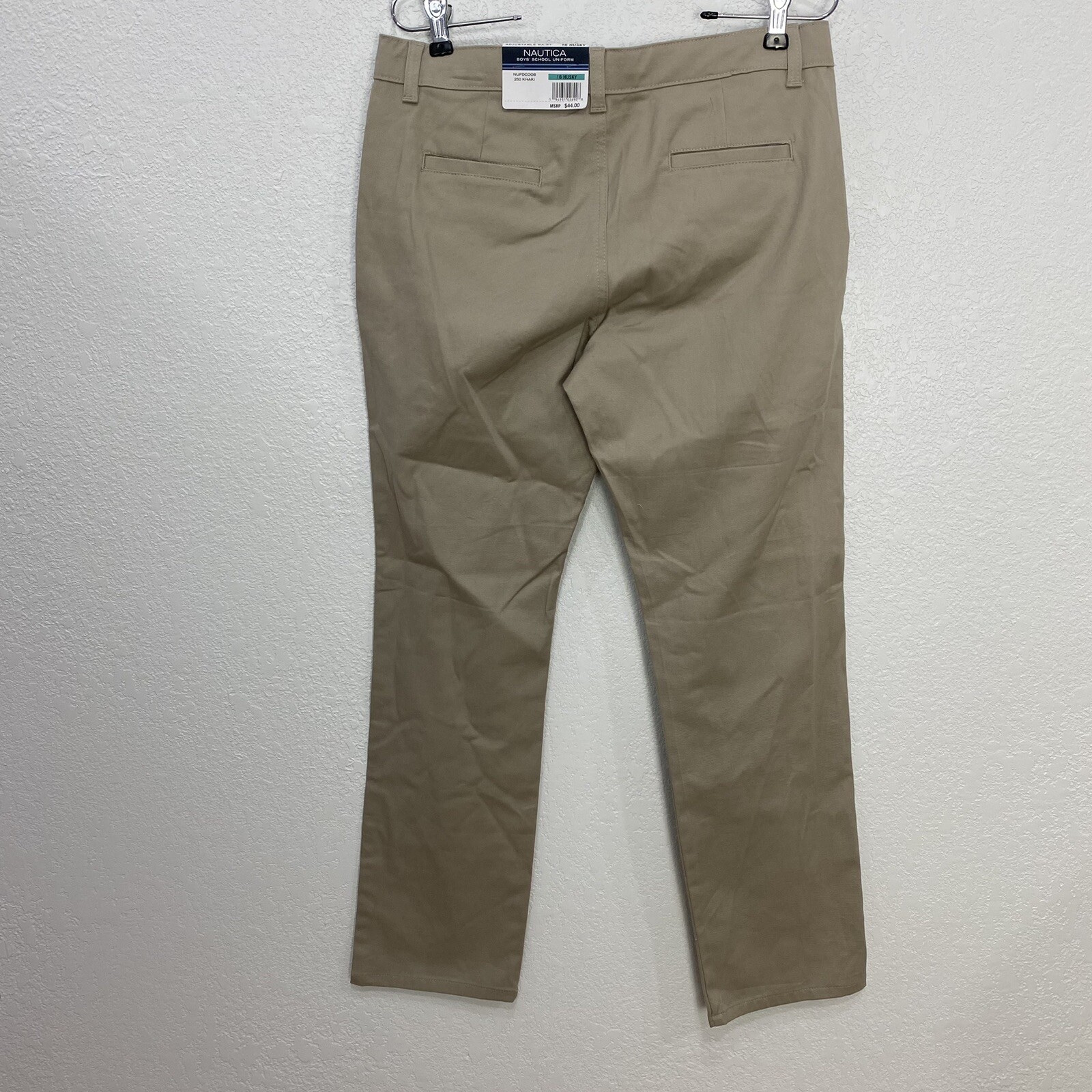 Nautica Uniform Khakis Formal Pants Boys Youth Size 16 Husky Basic New