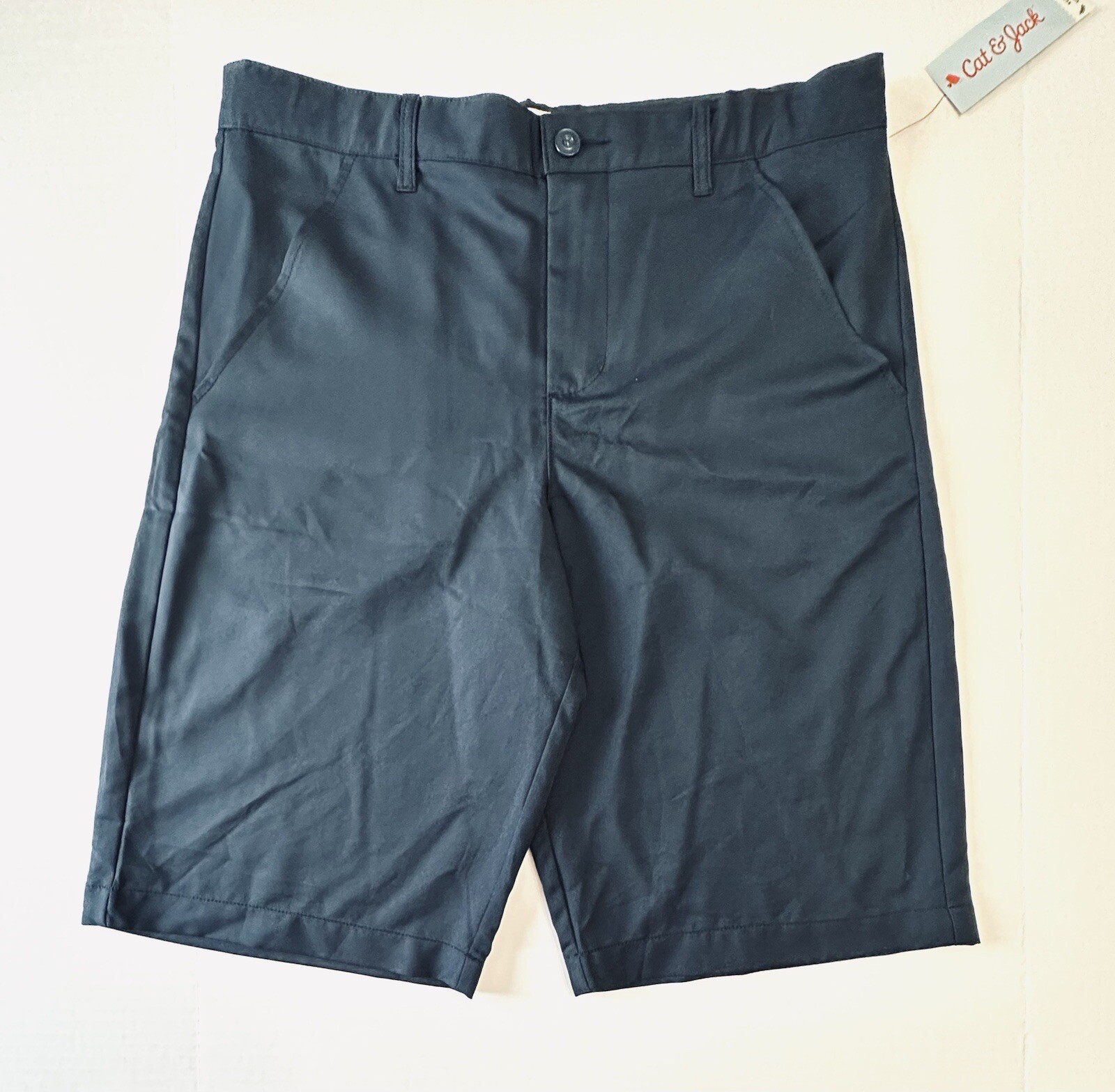 Cat & Jack Navy Blue Boys School Uniform Shorts Size 18 Husky Adjustable.