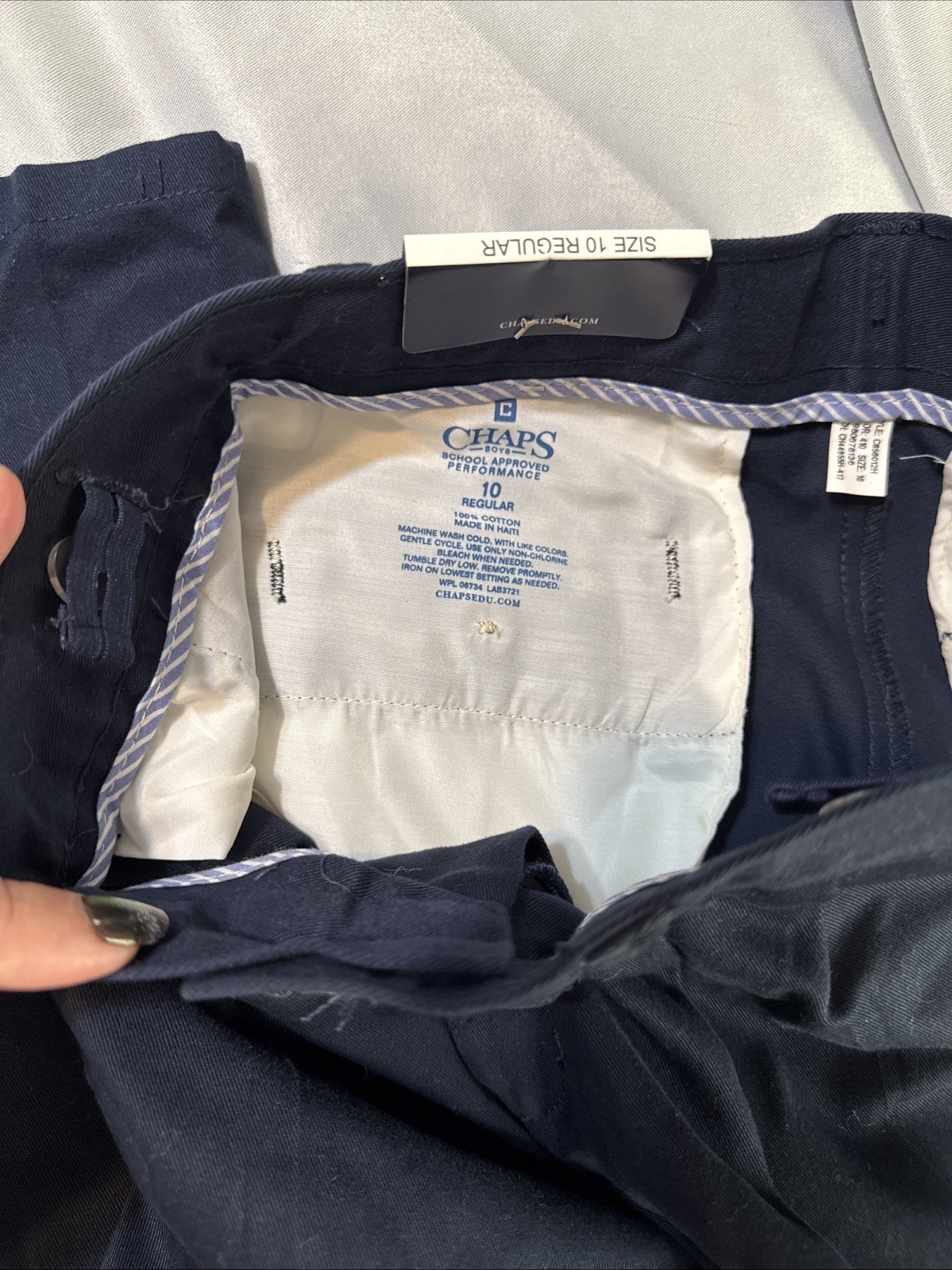 Chaps NWT Boys’ School Approved Blue Pleated Front Pants Size 10 (25×25”)