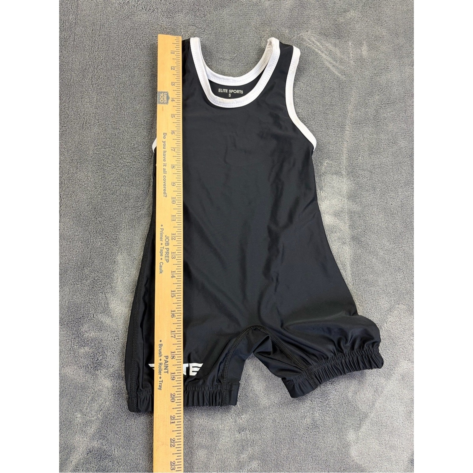 Elite Sports Black Kids Wresling Singlet with White Trim