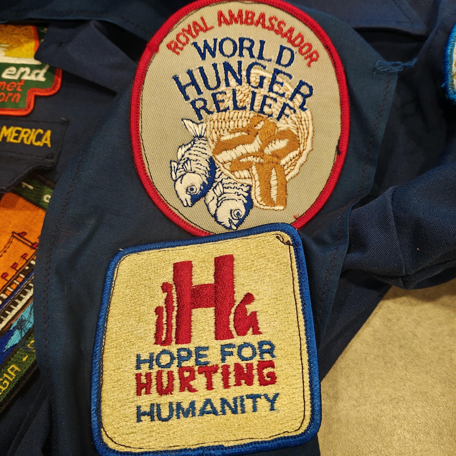 VTG Boy Scouts Of America Uniform Shirt Youth Medium 10-12 Blue Patches 1994