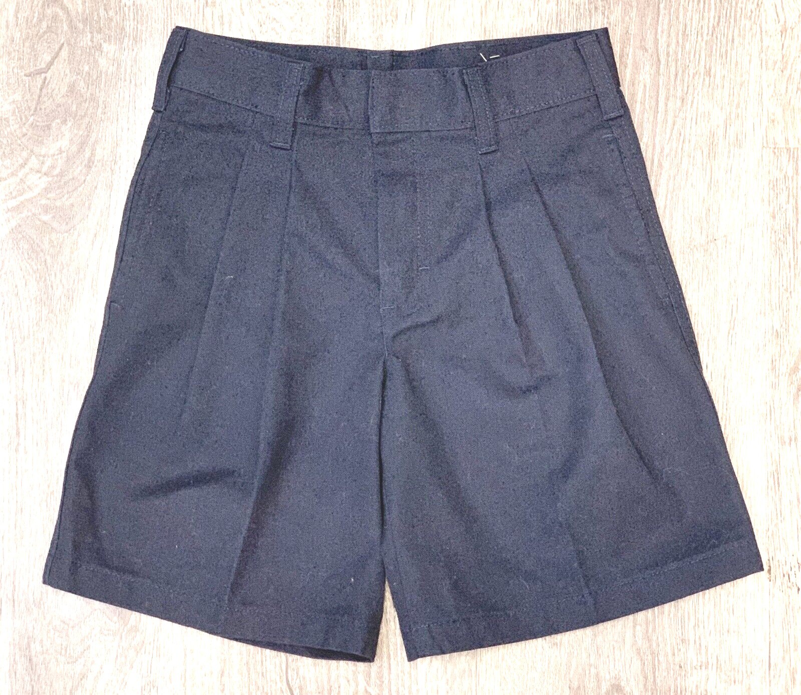School Apparel Pleated Shorts Navy Boys Size 6 Regular Fit