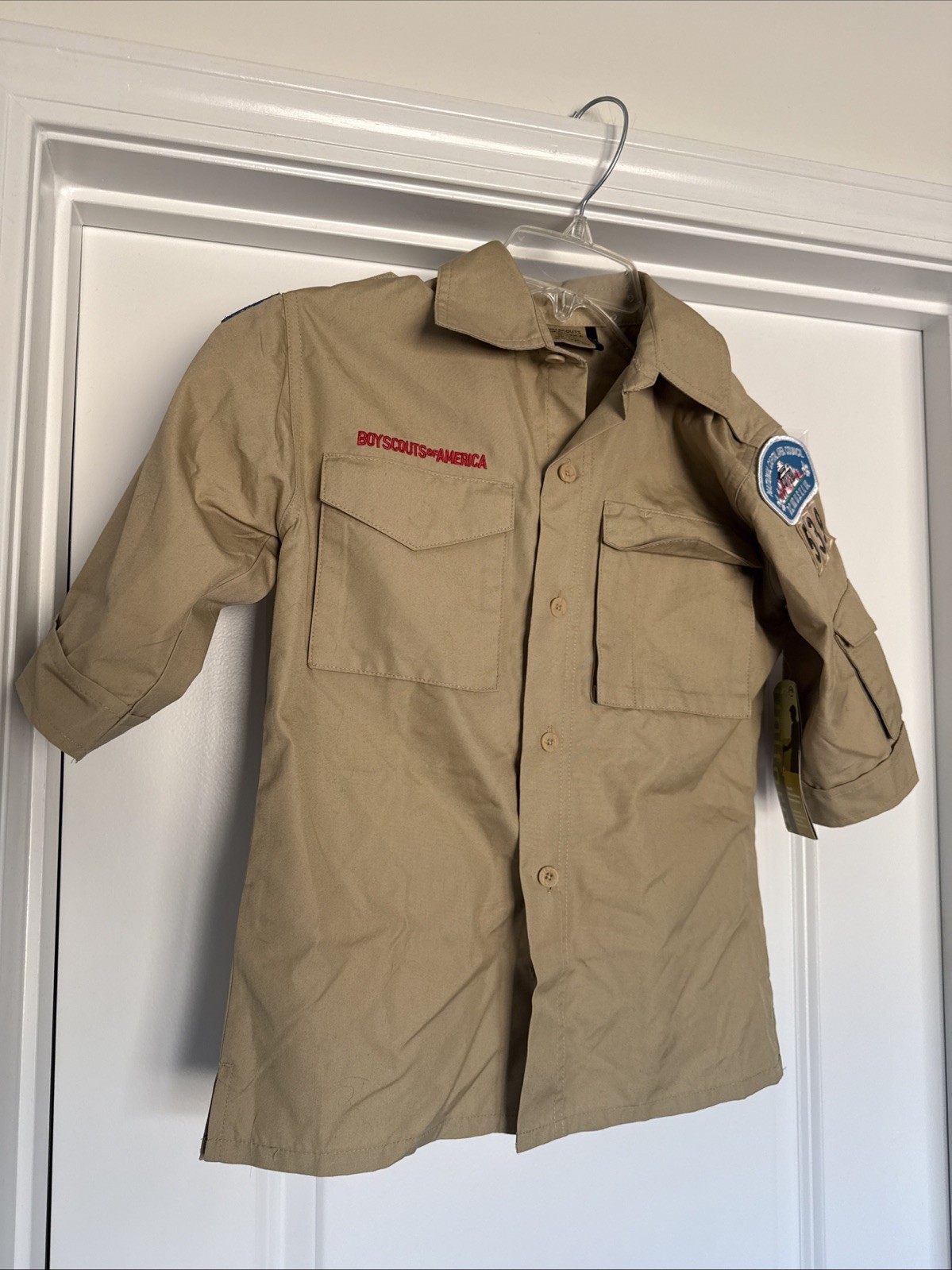 NEW Boy Scouts America Short Sleeve Poplin Shirt BSA Youth Small Capitol Council