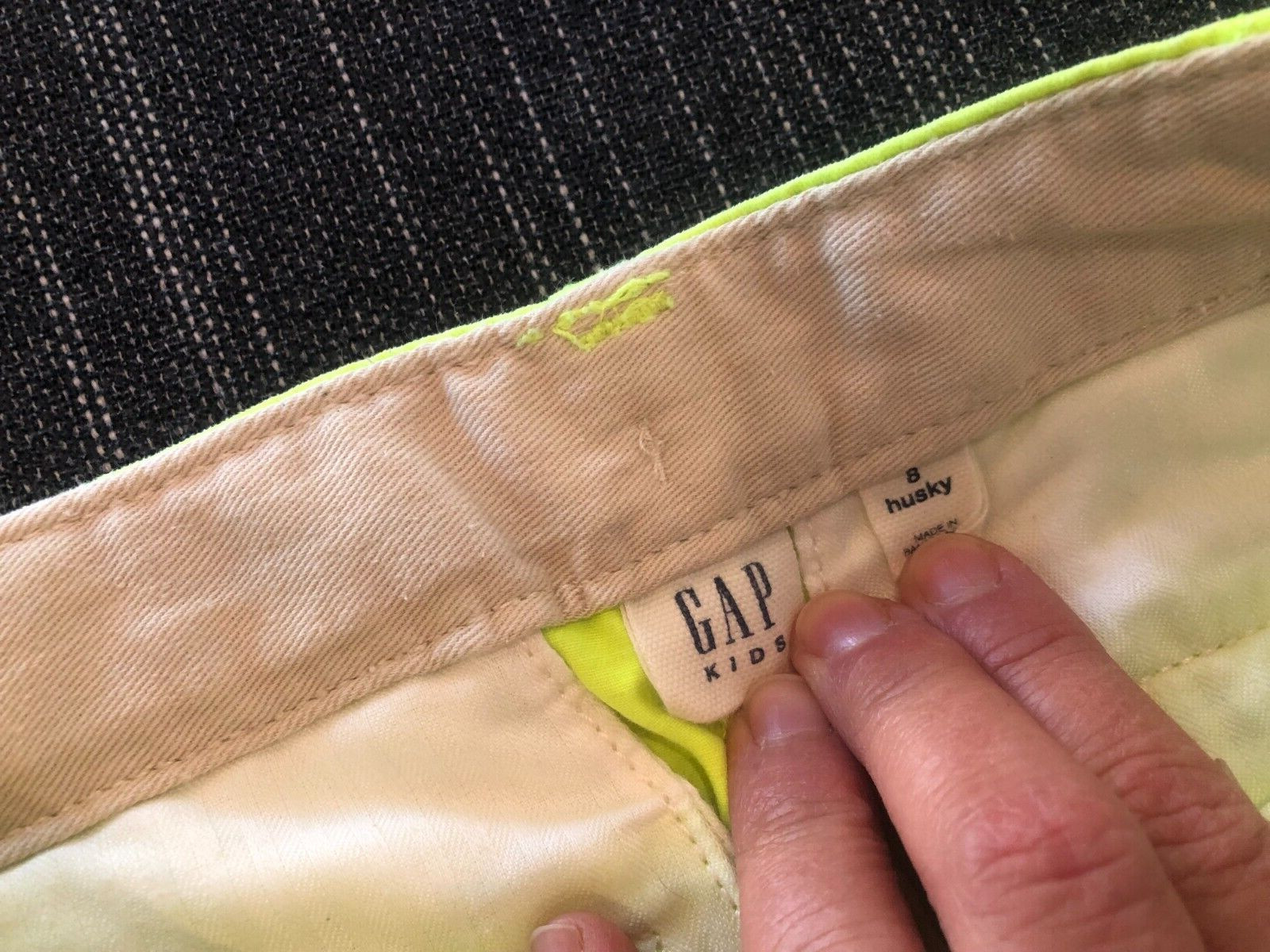 Gap Kids Boys Size 8H Husky Bright Yellow Chino Shorts