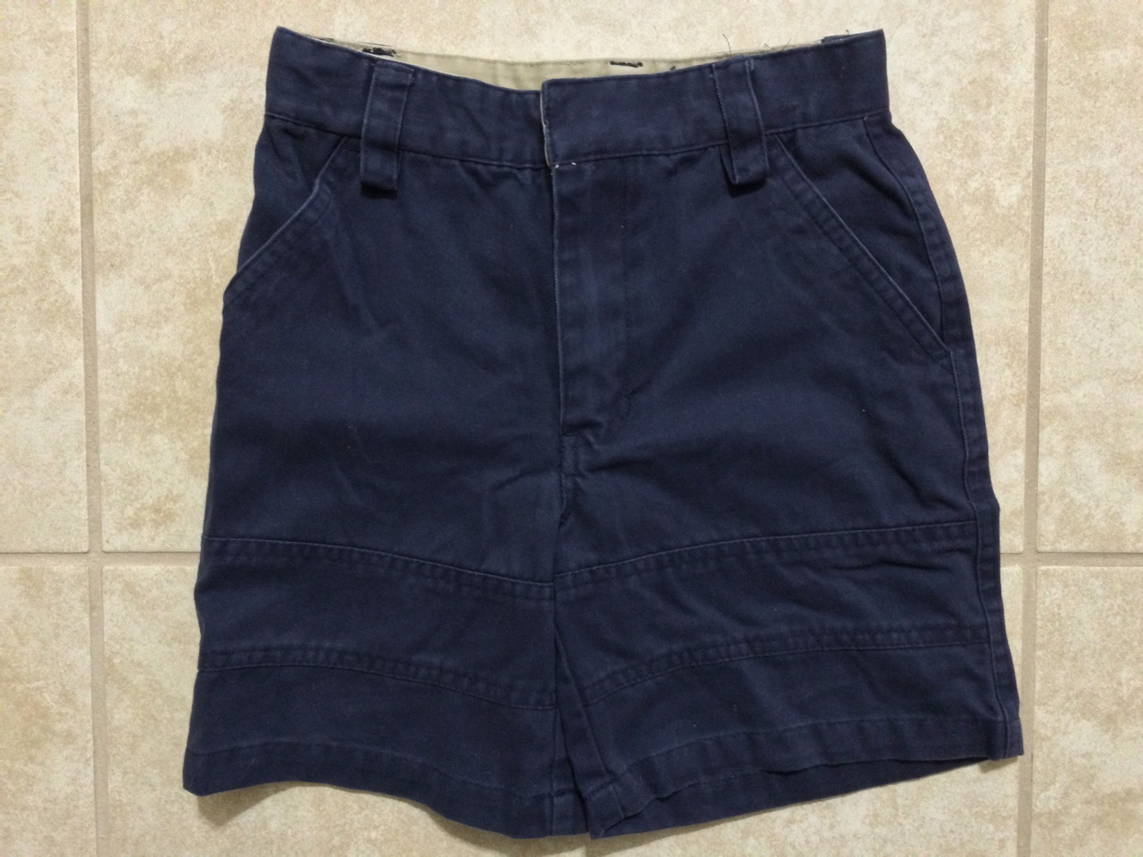 ☀️ Boys Navy Blue Uniform SHORTS Adjustable Waist Flat Front School Size 7