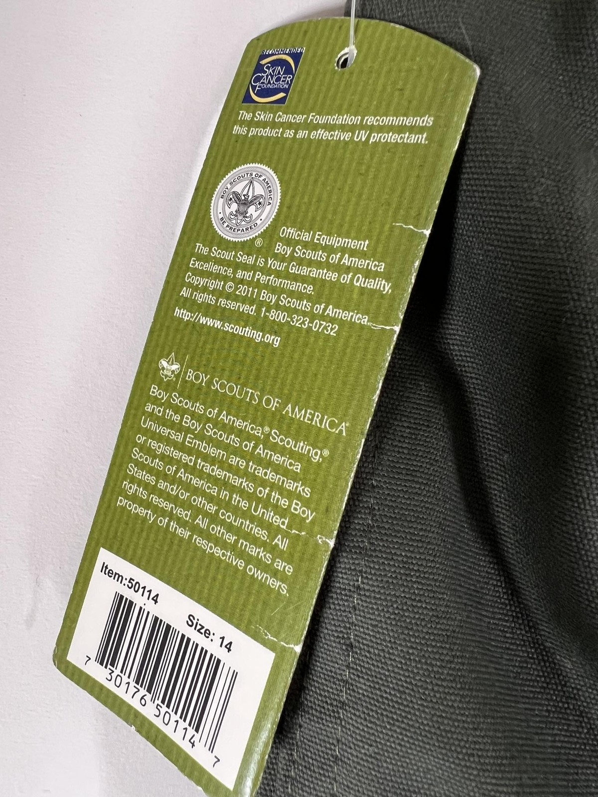 Boy Scouts Of America Pants Youth 14 Green Canvas Convertible Zip Off Uniform
