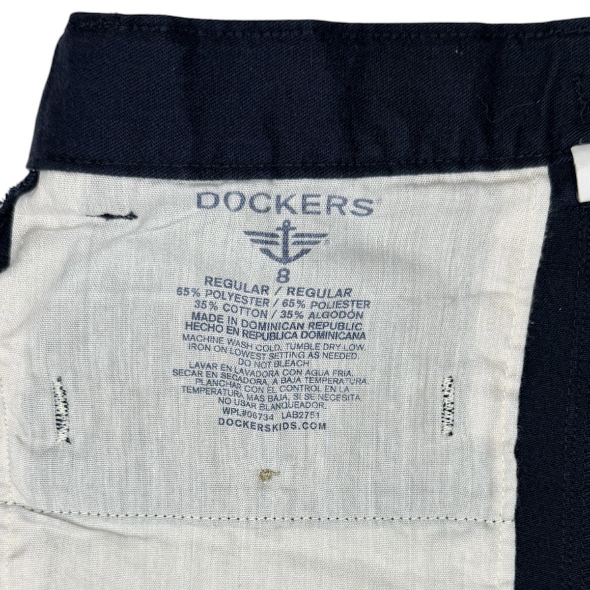 Dockers Boys School Uniform Shorts Lot 2 Size 8 Regular Khaki Navy Flat Front