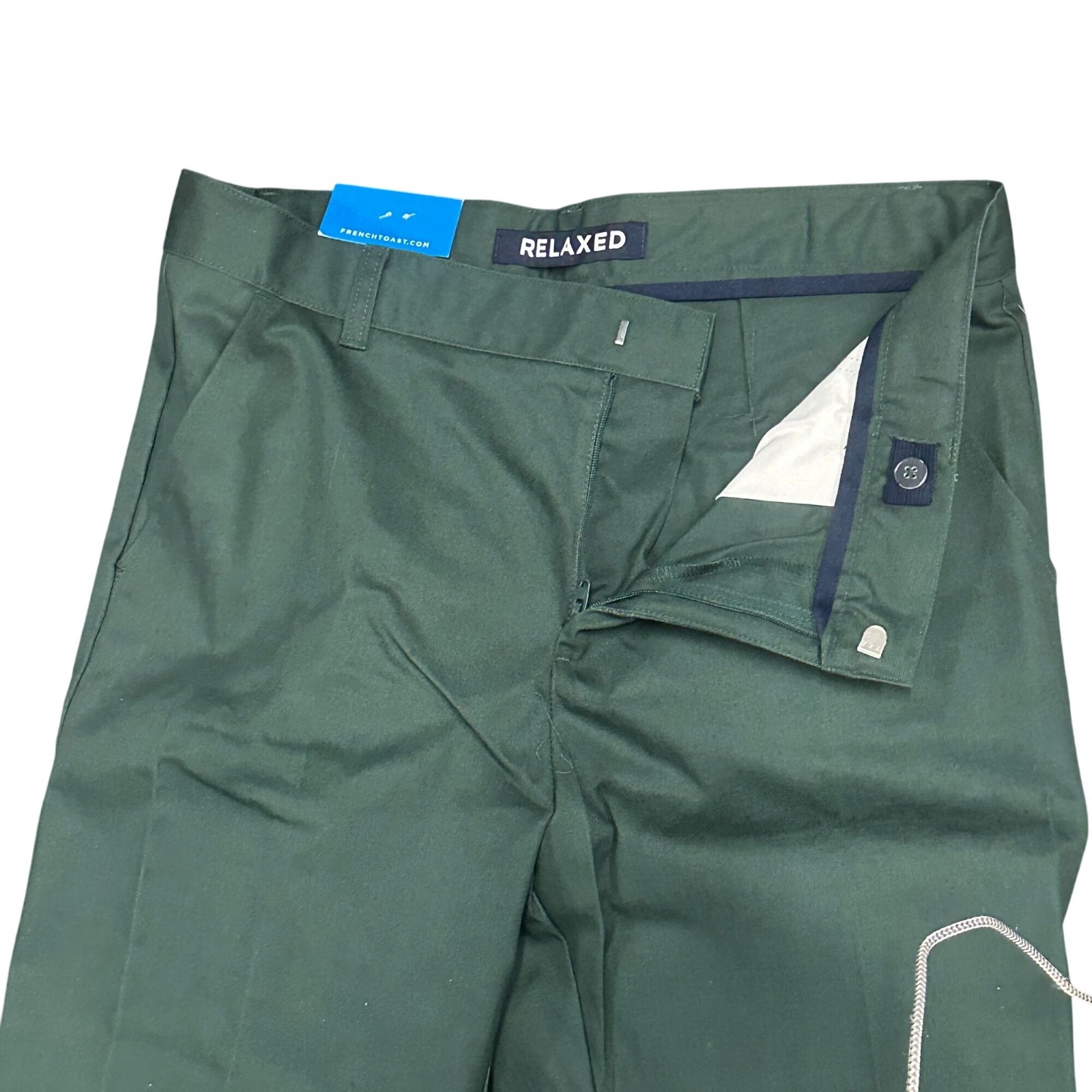 NWT French Toast Hunter Green Relaxed Fit School Uniform Pants Boys 18 Lot of 2
