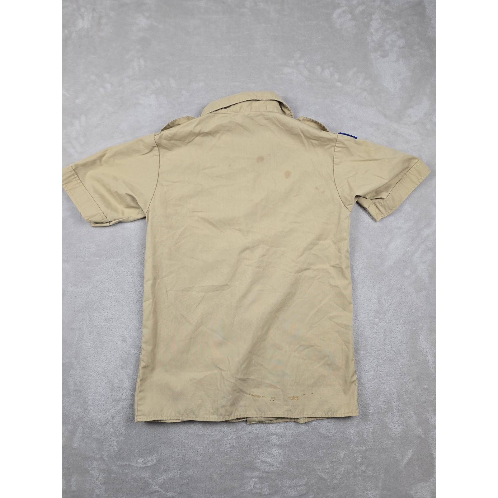 Boy Scouts of America Shirt Kids Youth Large Tan Short Sleeve Patches Gorpcore