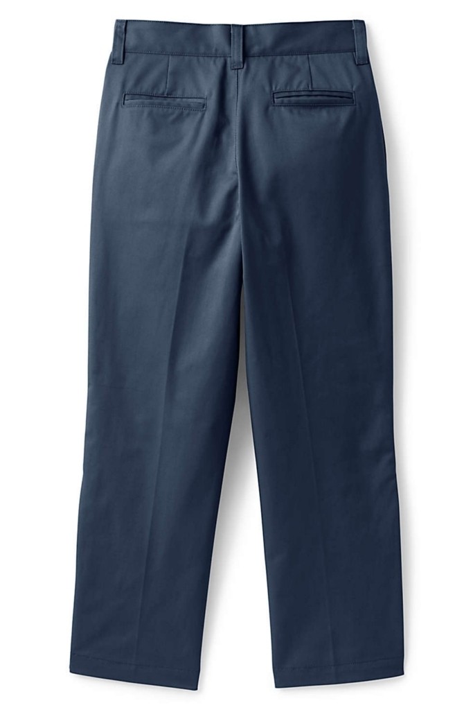 LANDS END Navy School Uniform Plain Front Chino Pants Boys 20 INSEAM 31″ NEW