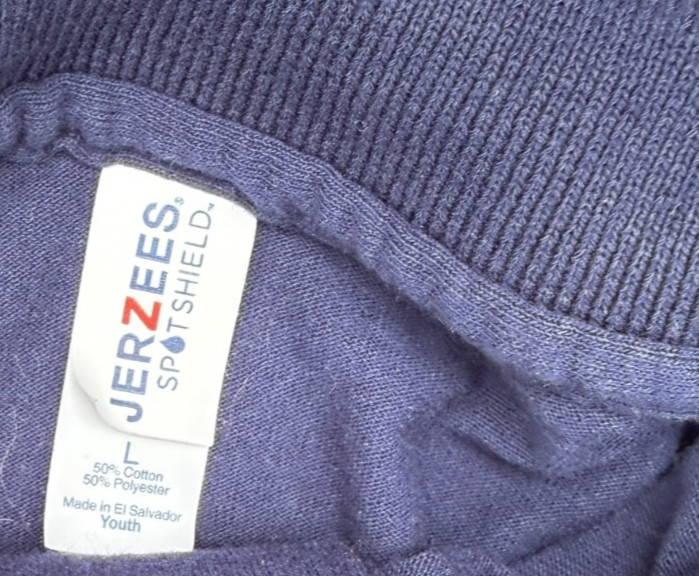 LOT of 3 Boys uniform FADED GLORY,JERZEES Long sleeve Polo Shirts NAVY BLUE M/L