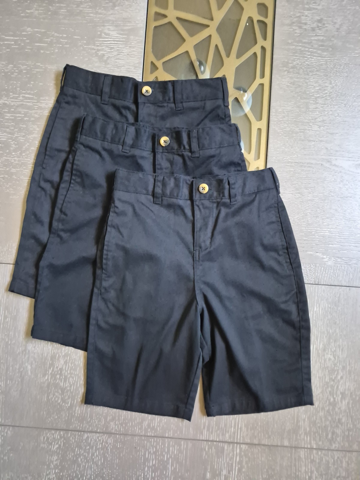 French Toast Black Twill Uniform Preppy Adjustable Waist Boys Shorts Sz 10 Lot 3
