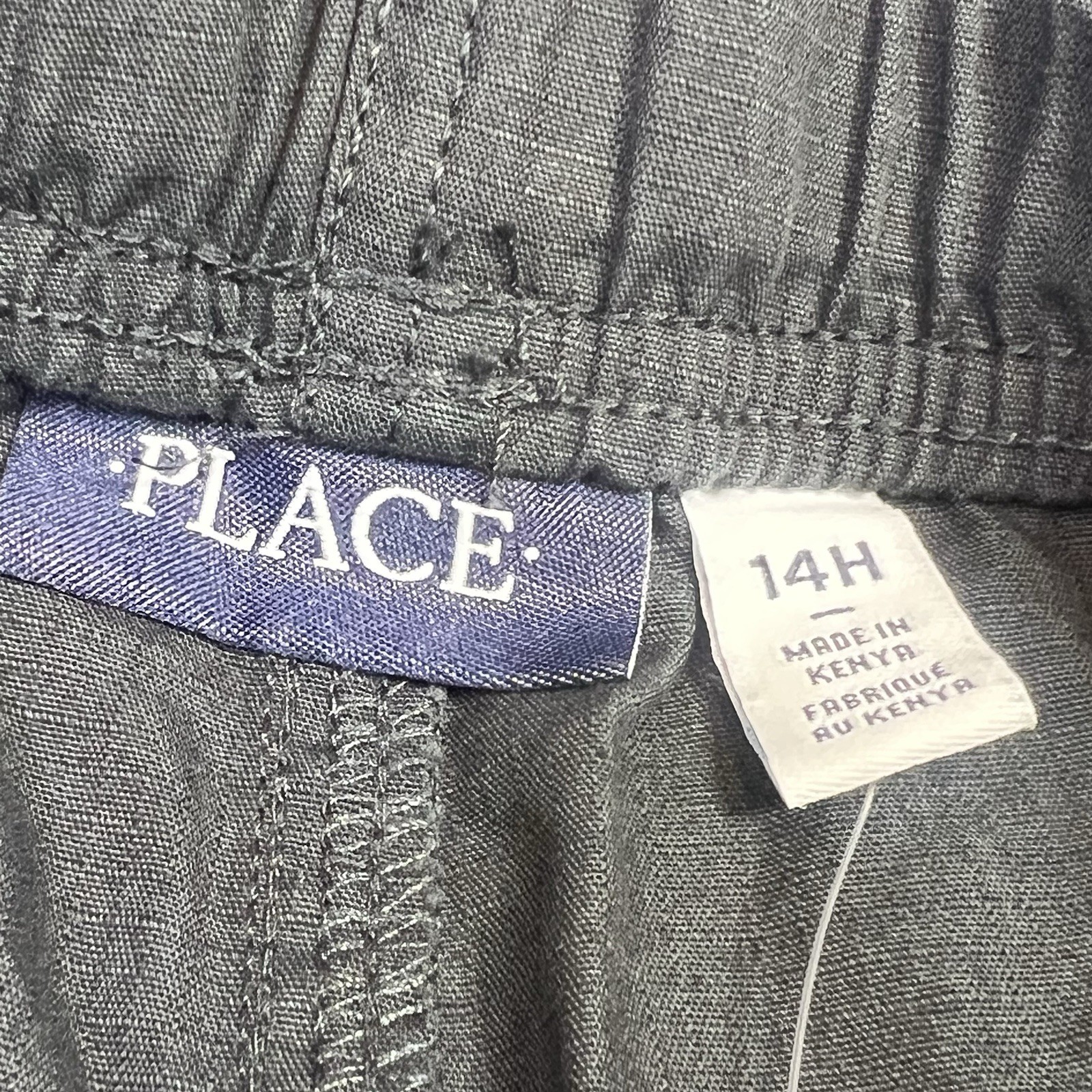 NWT Childrens Place Boys Size 14H Cargo Shorts Gray Uniform Husky Pockets School