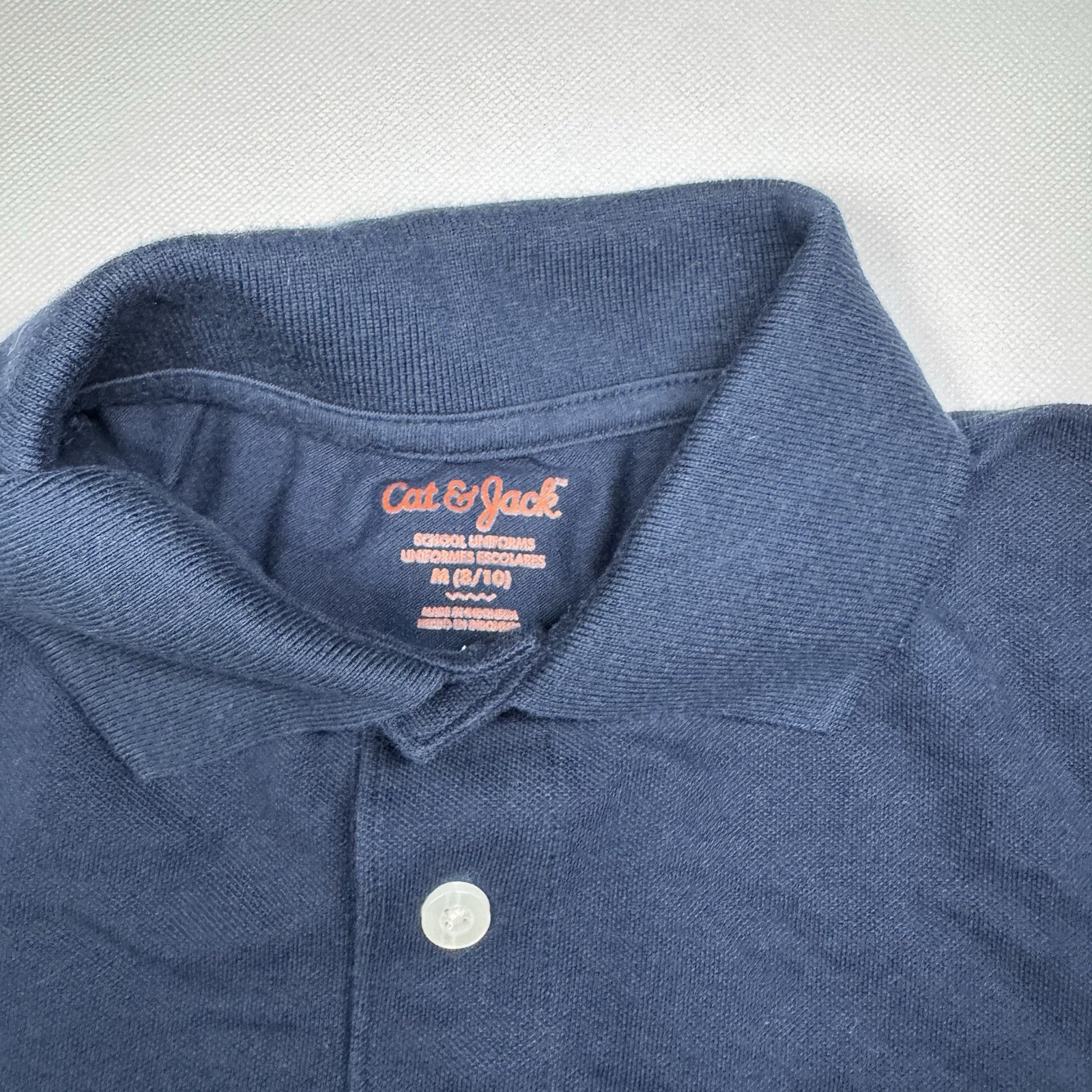 Cat & Jack Polo Shirt Boys Size Medium Navy Blue School Uniform Lot of 2