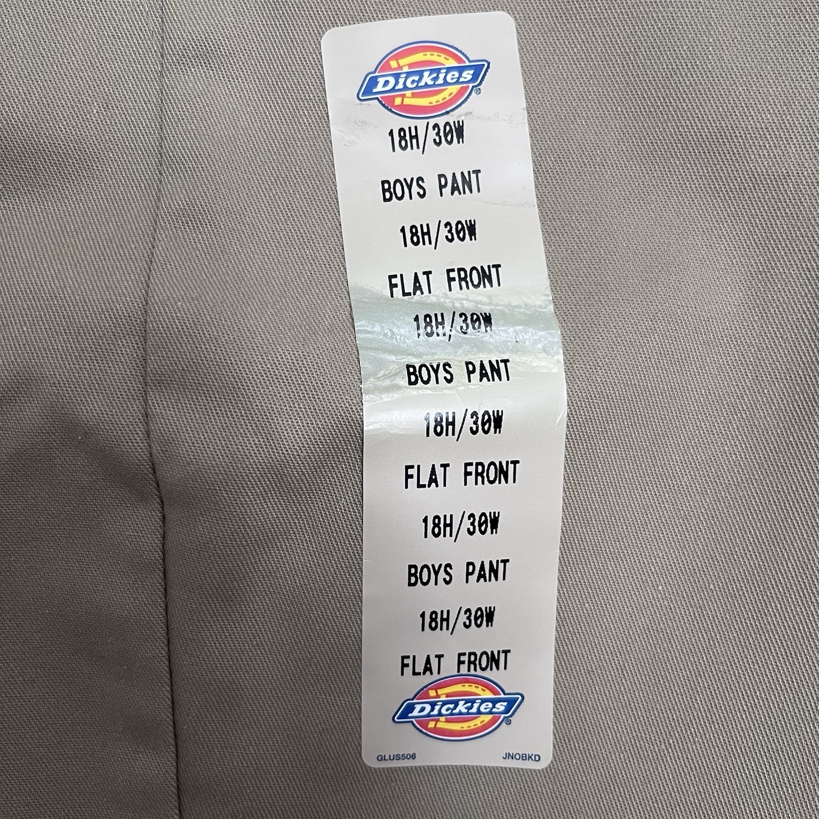 Dickies SchoolWear Boys 18H Classic Khaki Pant 30X28 Flat Front Straight Leg NWT