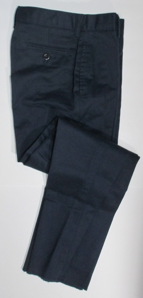 LANDS END Classic Navy School Uniform Plain Front Chino UNHEMMED Pants Boys 8