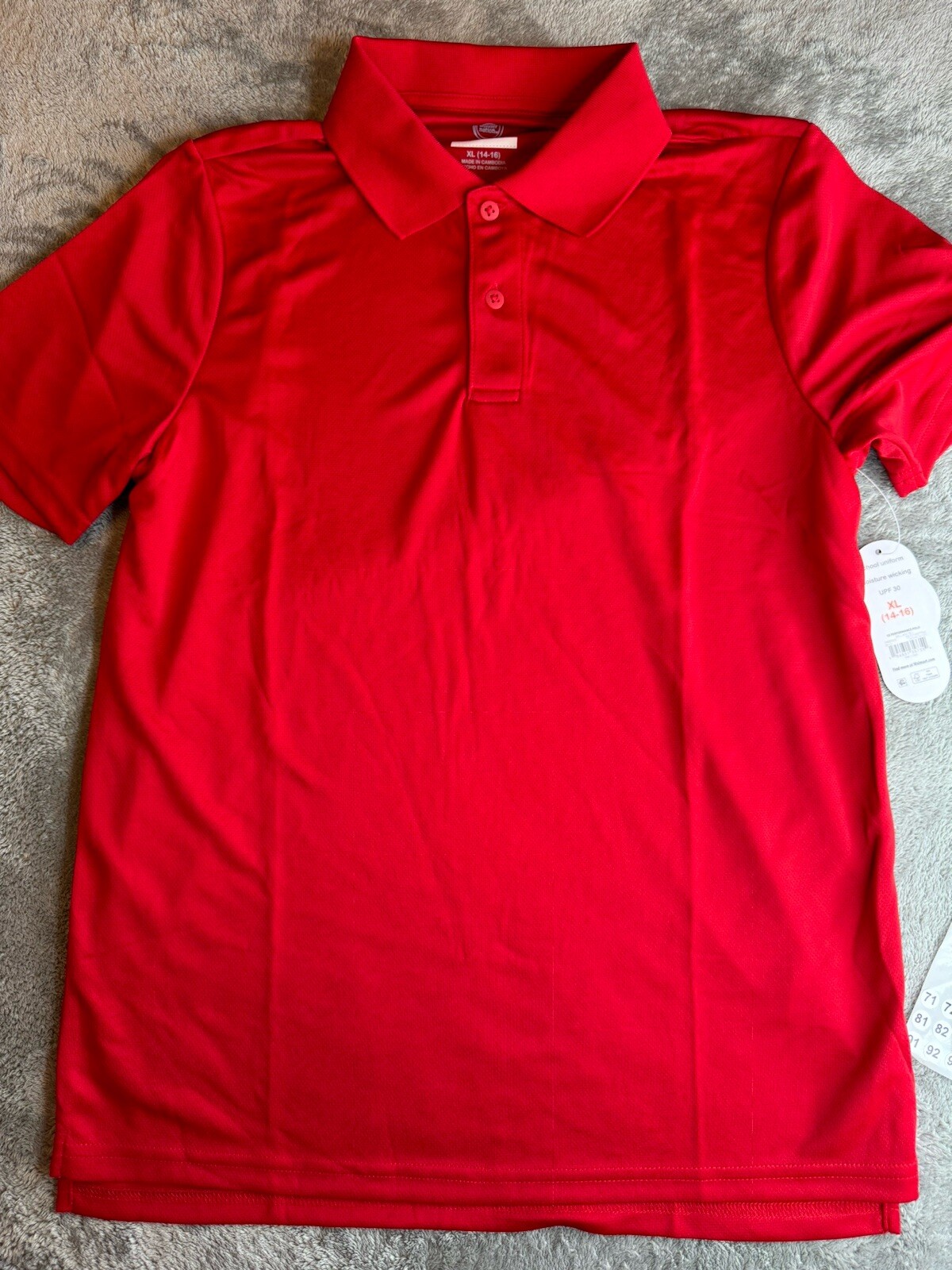 Wonder Nation Boys School Uniform SS Performance Poly Polo Shirt XL(14-16)