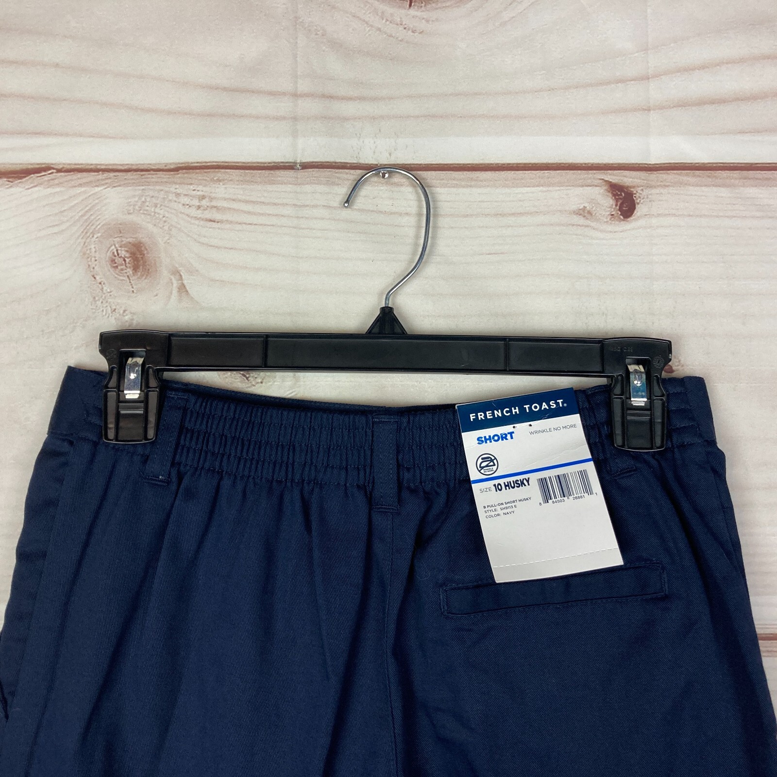 French Toast Shorts Boys 10 Husky Flat Front Bermuda Navy Blue School Uniform