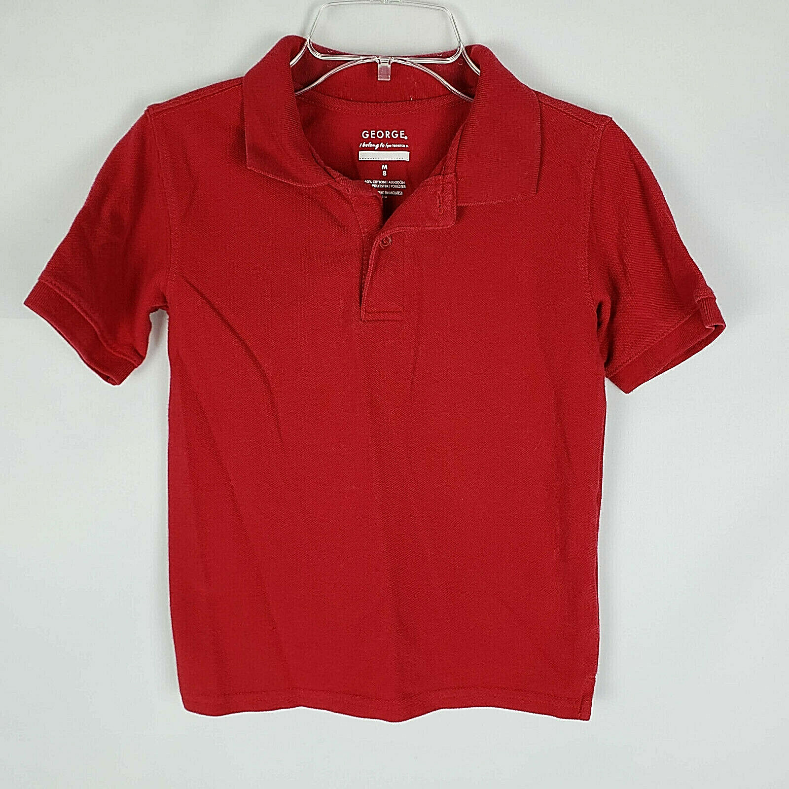 George Boys Uniform Short Sleeve Polo Shirt Red Size M/8 AG