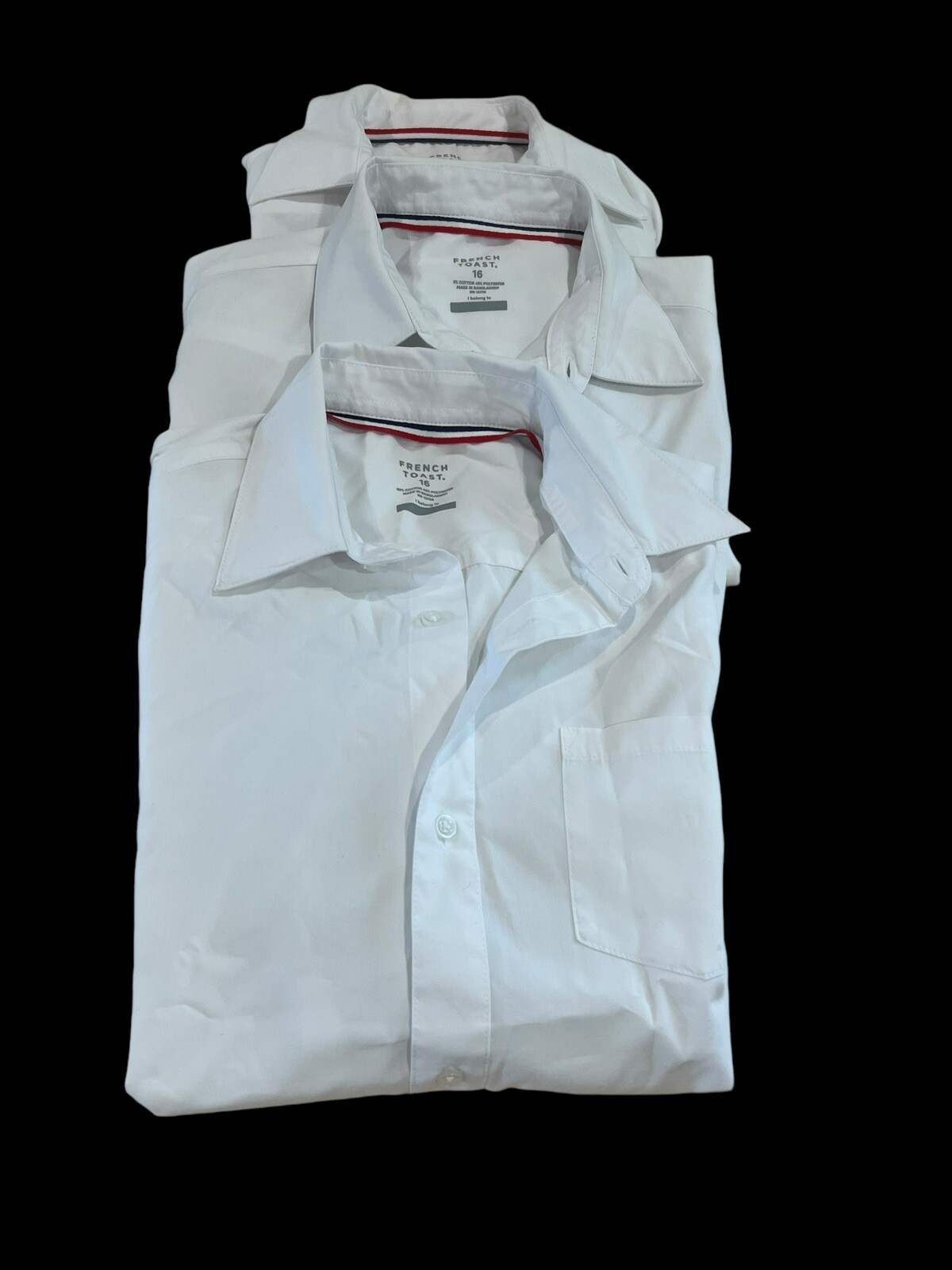FRENCH TOAST BOYS SCHOOL UNIFORM DRESS SHIRT SHORT SLEEVE POCKET WHITE 3 LOT 16