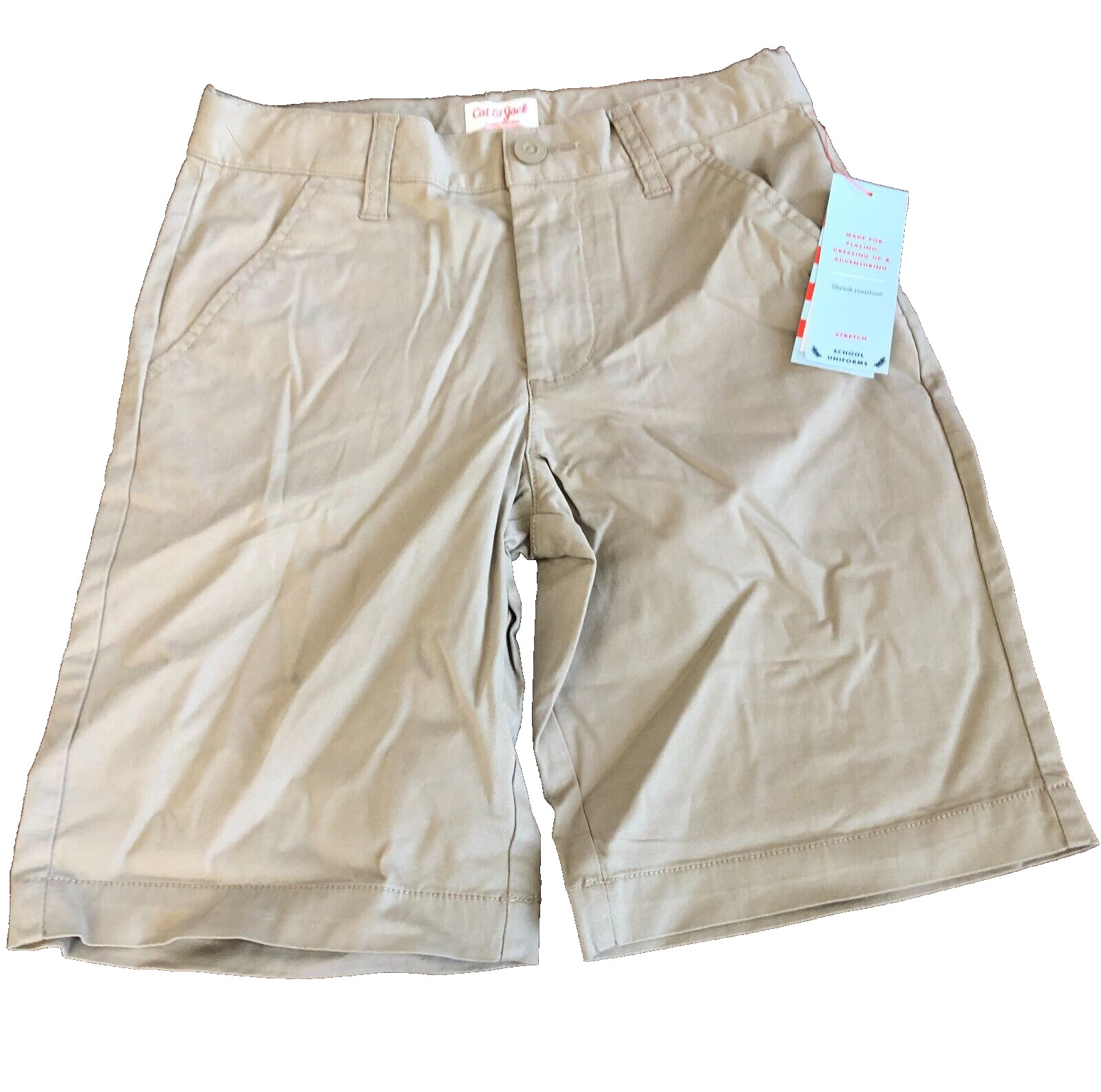 Boys Khaki School Uniform Shorts Size 8 (A1)